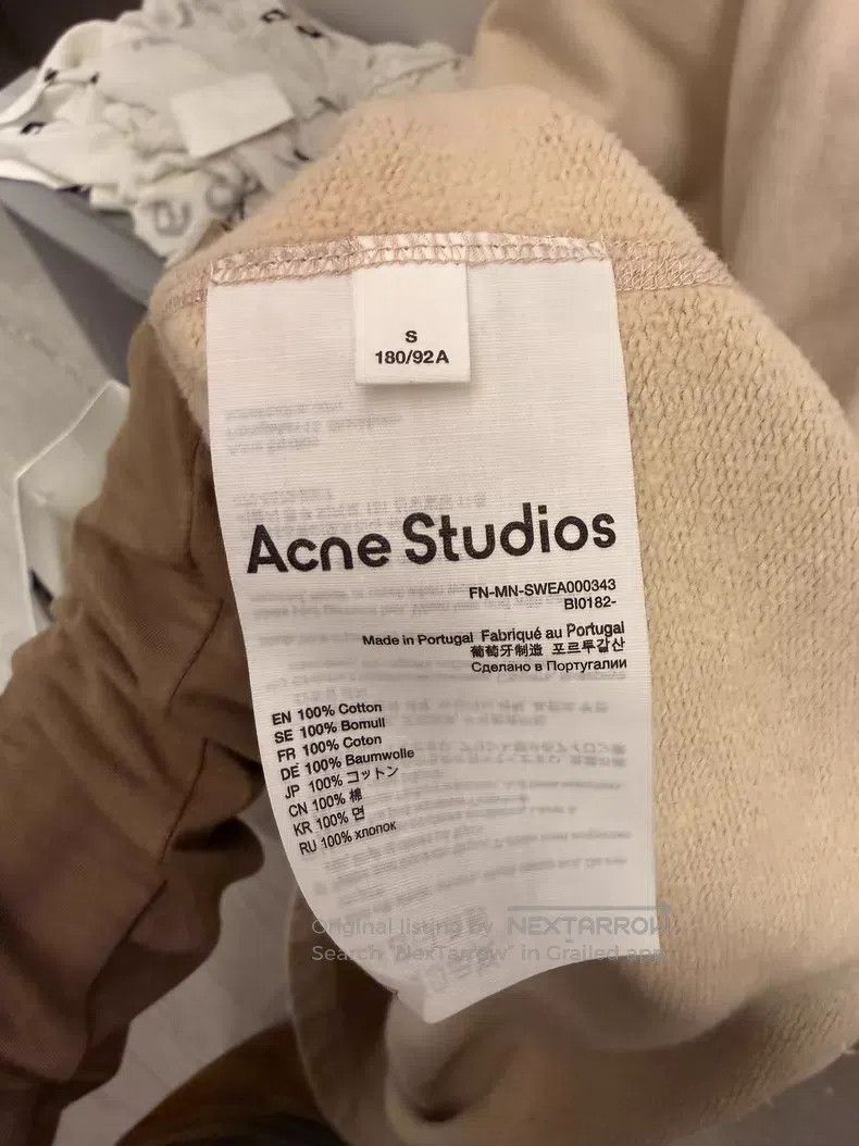 Acne Studios Acne Studios Beige hooded sweatshirt men's Size US S / EU 44-46 / 1 - 4 Thumbnail