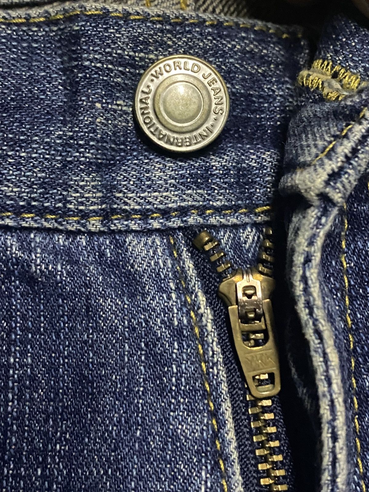 Le Grande Bleu (L.G.B.) Japanese L.B.H Vintage Blue Wash Spike Pocket Loose Jeans Size US 33 - 14 Thumbnail