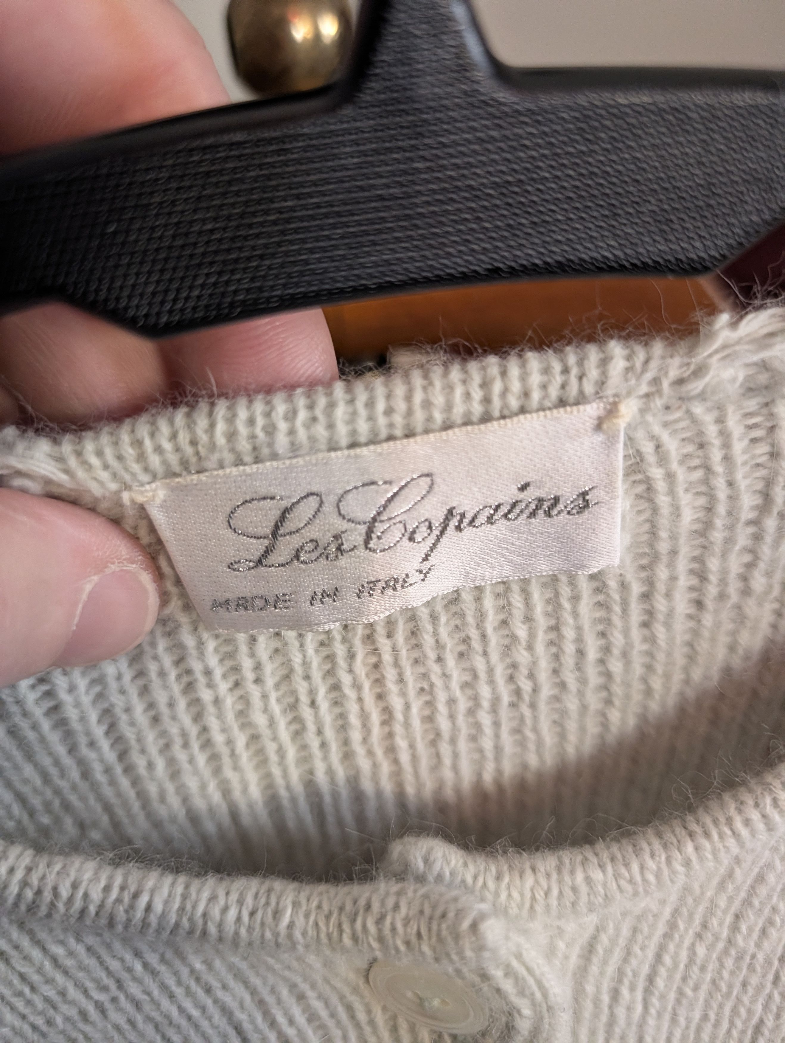 Les Copains VTG angora wool knit lt. Green cardigan sweater 2/M Size M / US 6-8 / IT 42-44 - 9 Thumbnail