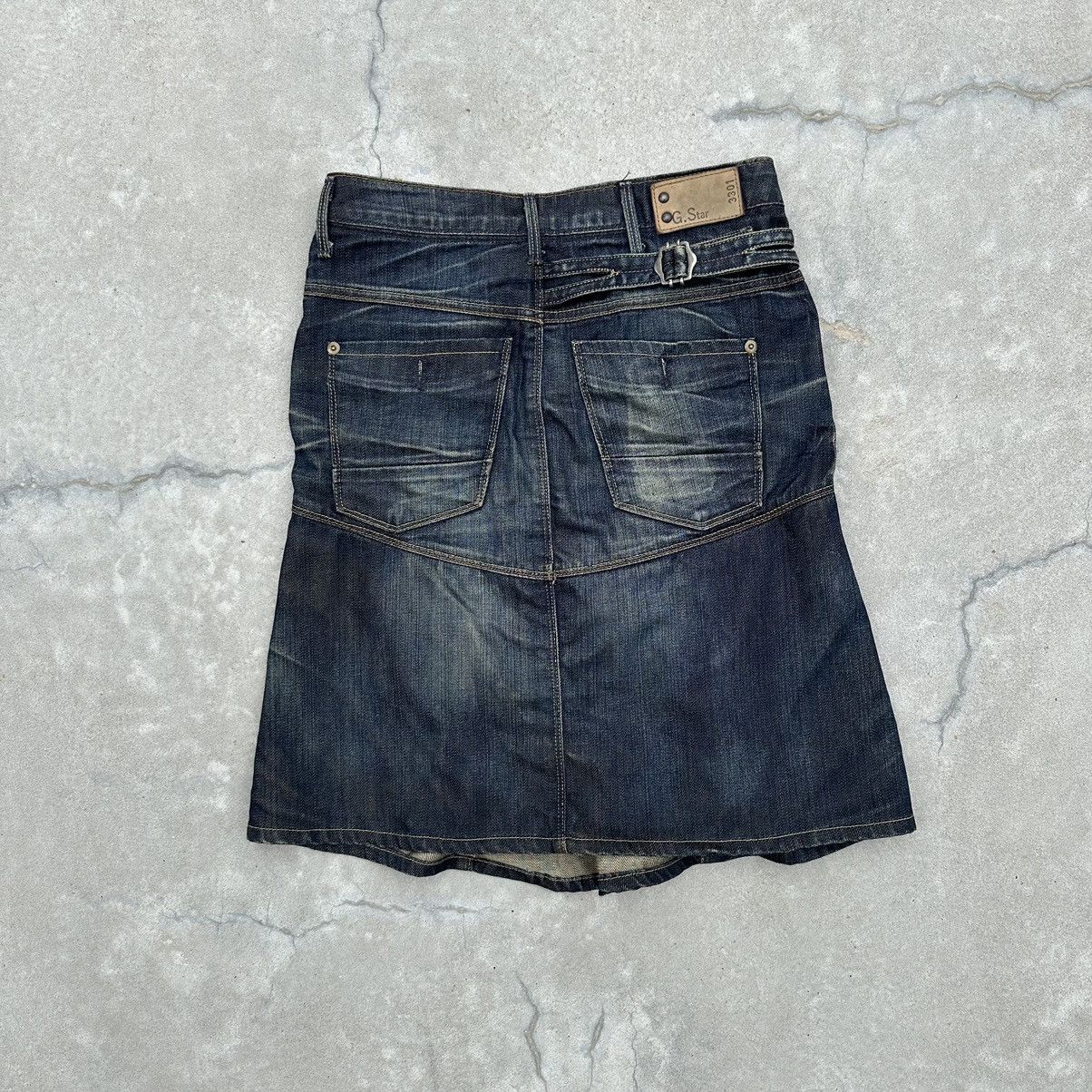 G-Star × Vintage Vintage G Star Raw Midi Skirt Japanese Style Y2K 00s USA Size 26" / US 2 / IT 38 - 2 Thumbnail