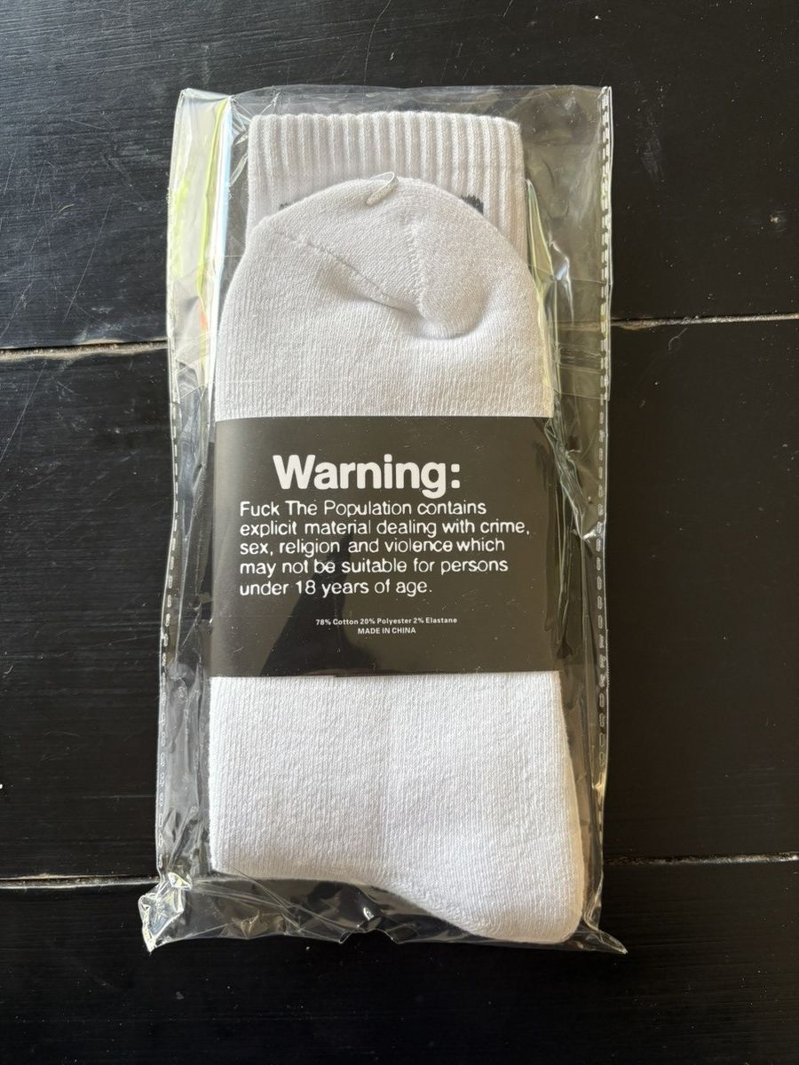 Fuck The Population FTP BEAR SOCKS (WHITE) Size ONE SIZE - 3 Thumbnail