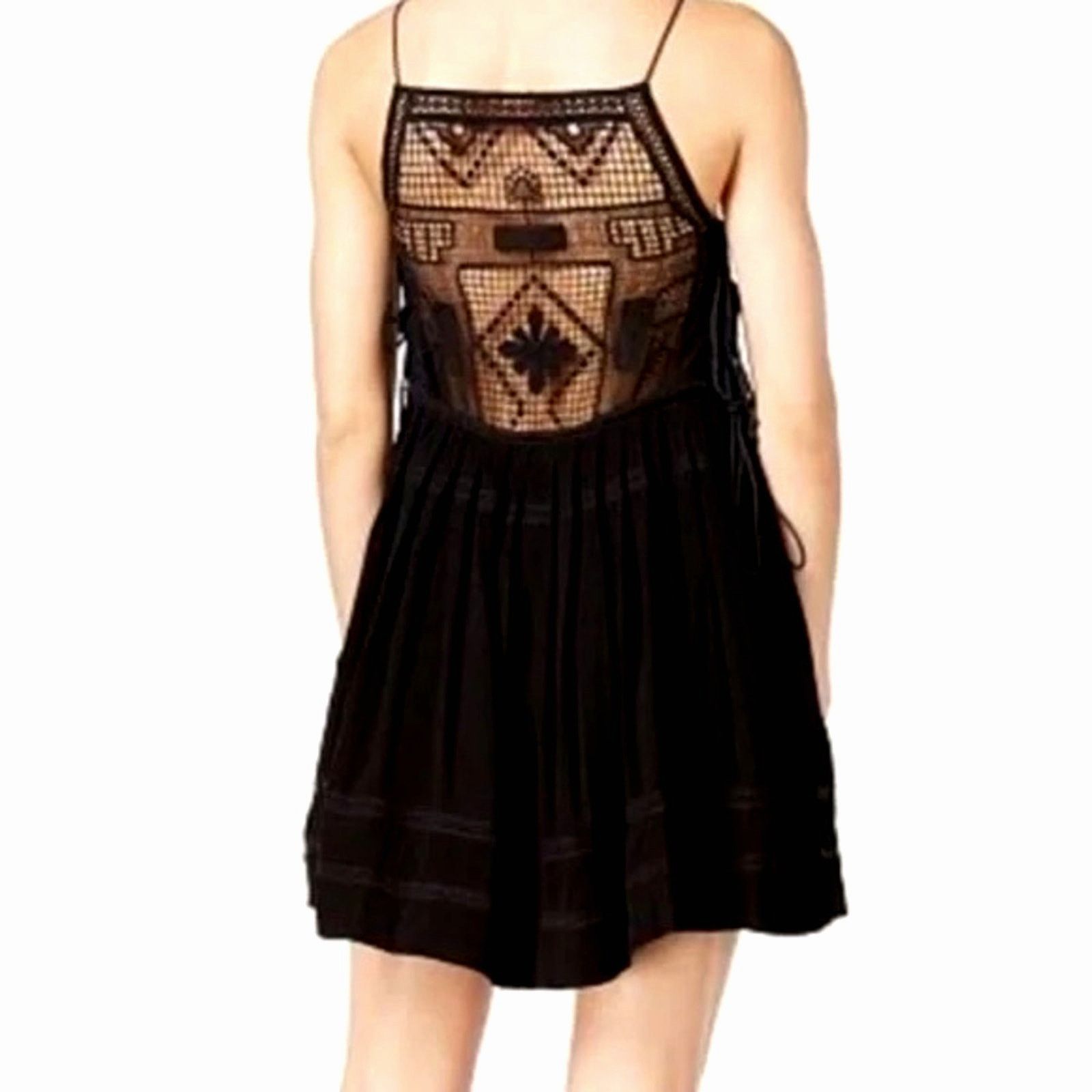 Free People Free People Emily Crocheted Illusion Little Black Dress S Size S / US 4 / IT 40 - 3 Thumbnail