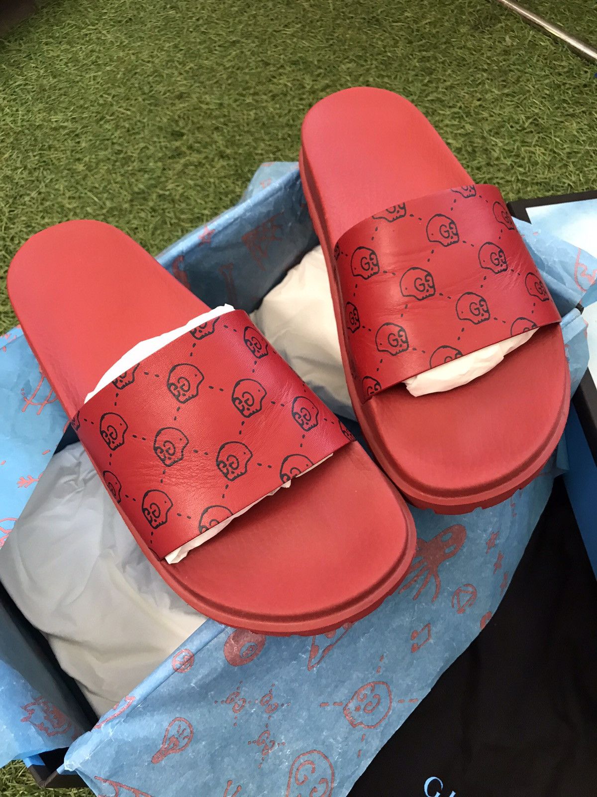 Gucci Rare Gucci Ghost Web Slides Troubled Andrew Collab Size US 8.5 / EU 41-42 - 3 Thumbnail