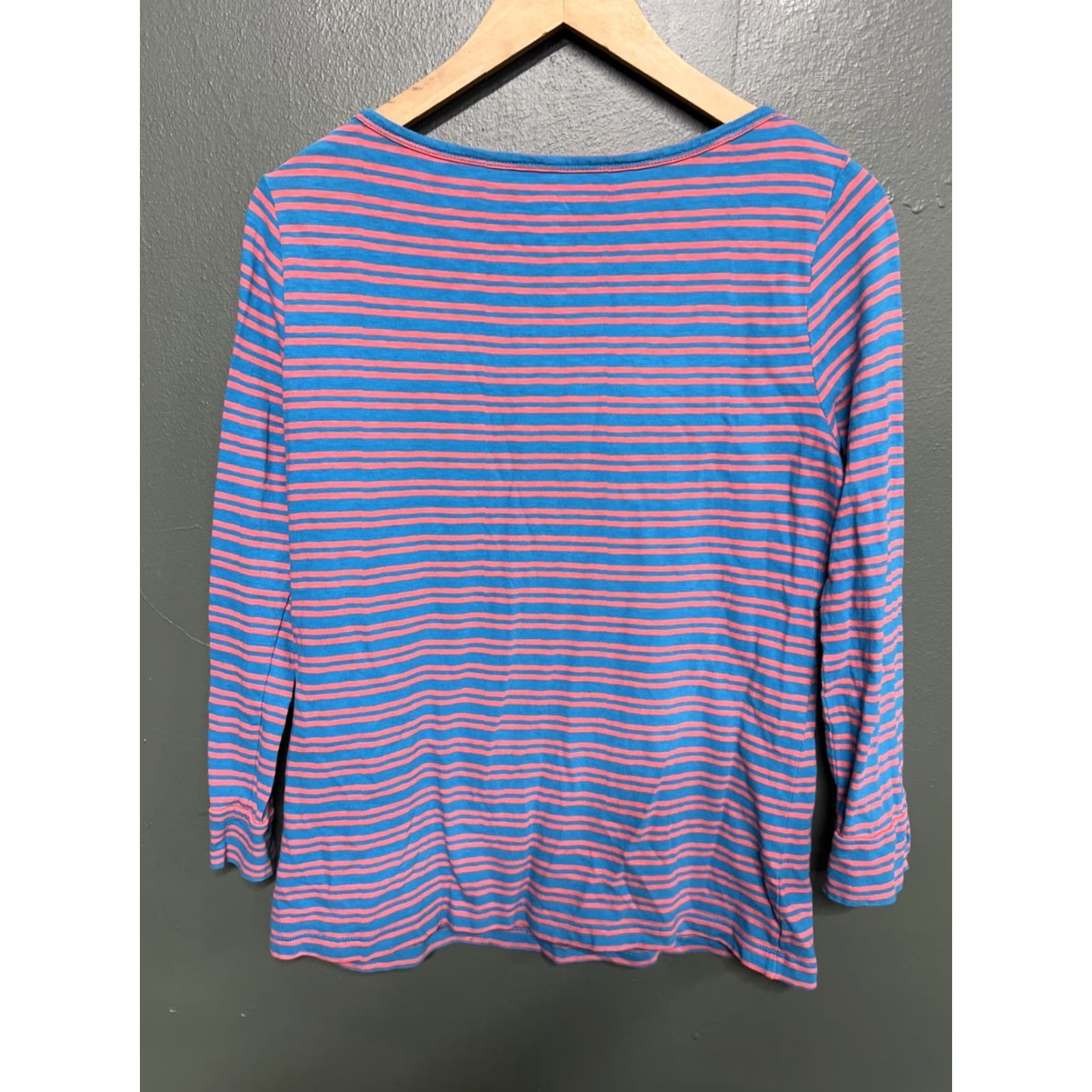 J.Crew J.CREW T-Shirt Long Sleeve Striped Cotton Knit Womens Small Blue Size S / US 4 / IT 40 - 3 Thumbnail
