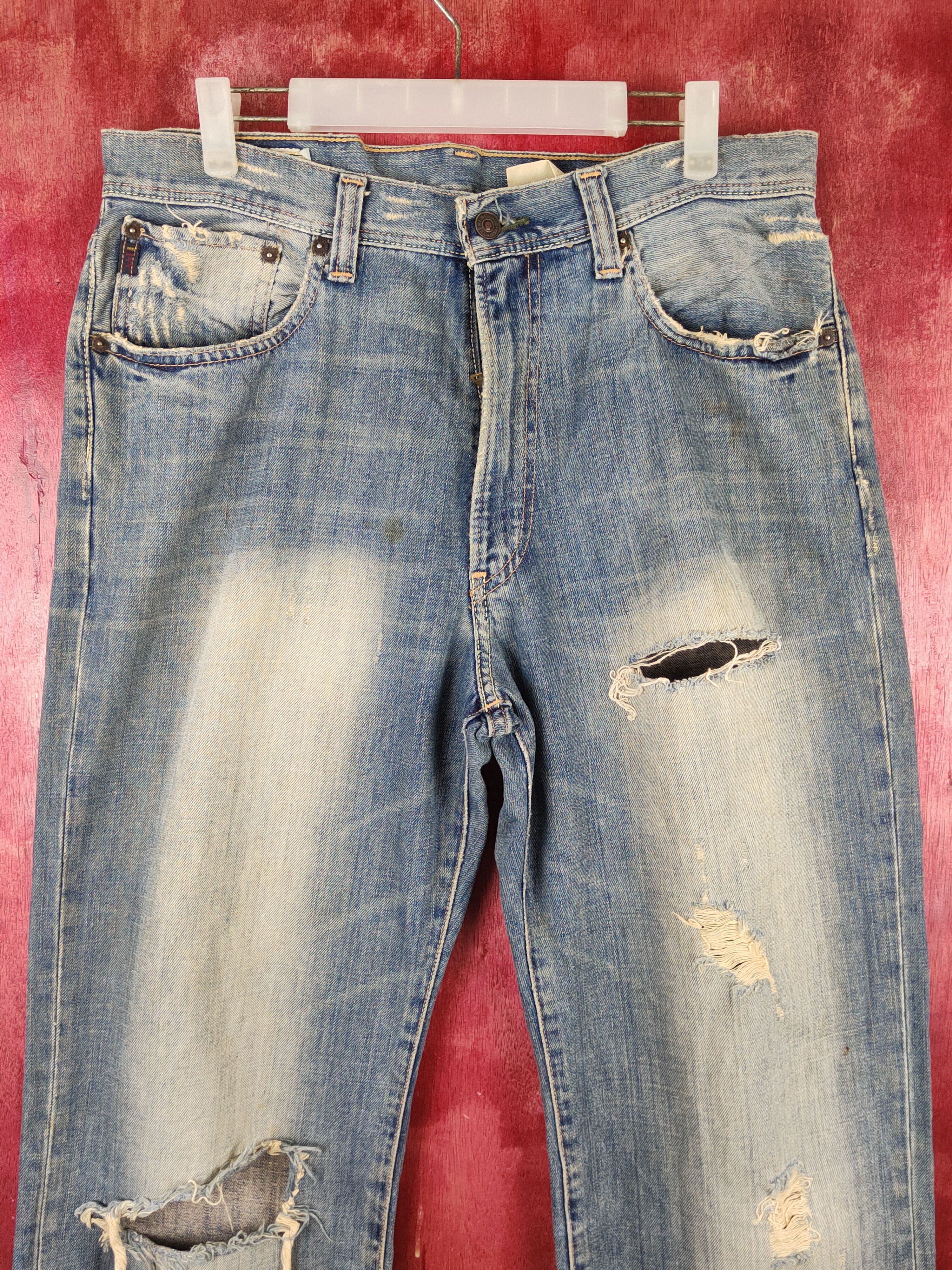Abercrombie & Fitch Abercrombie &Fitch baggie Faded Ripped Jeans #S1649 Size US 31 - 2 Thumbnail