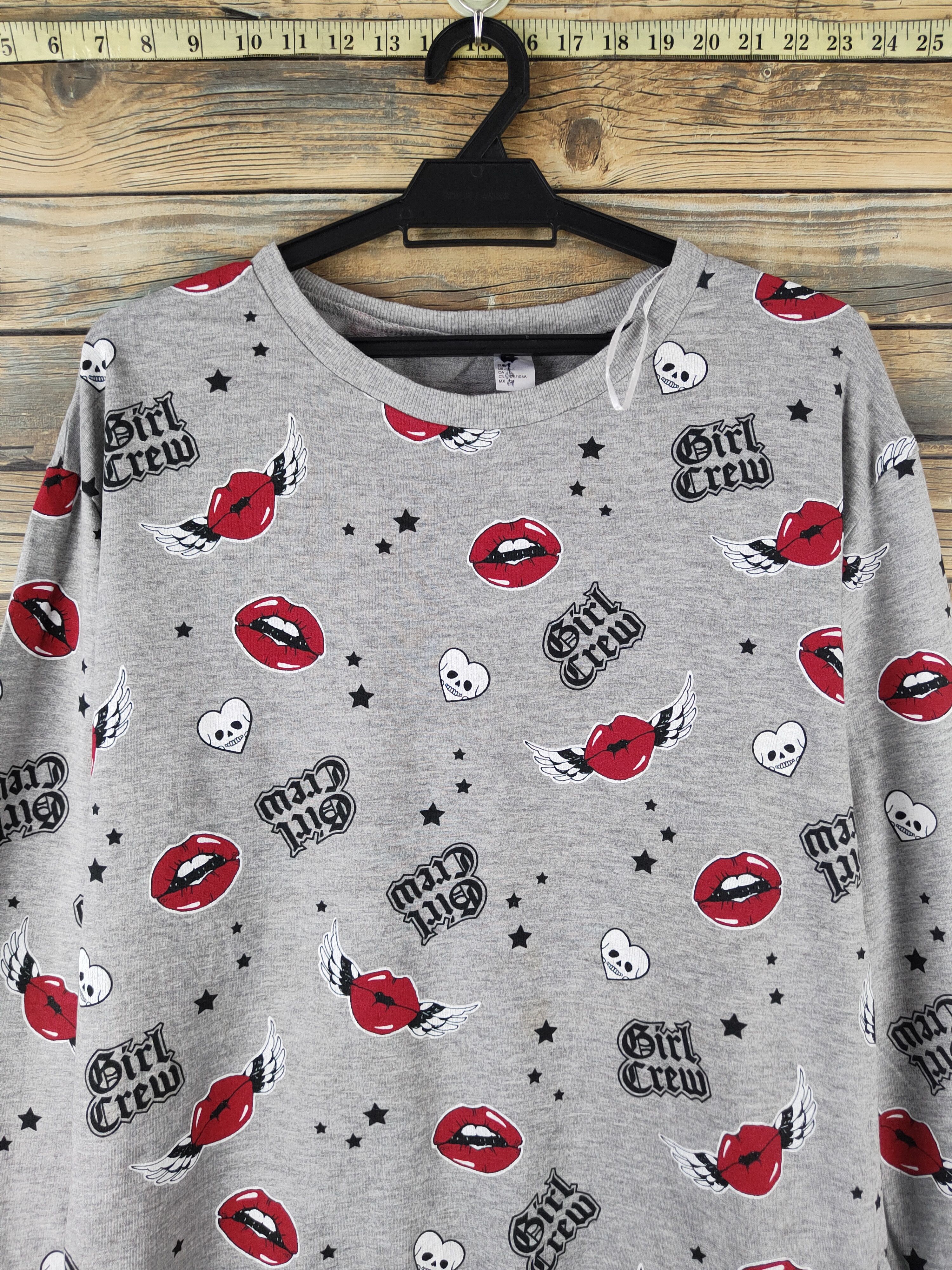 Japanese Brand DL Girl Crew Gray Sweatshirts #2482 Size L / US 10 / IT 46 - 2 Thumbnail