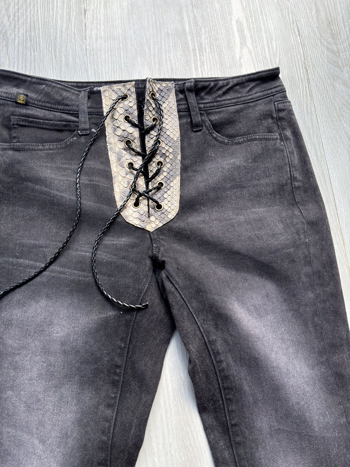 Georgia love phyton lace up flare jeans