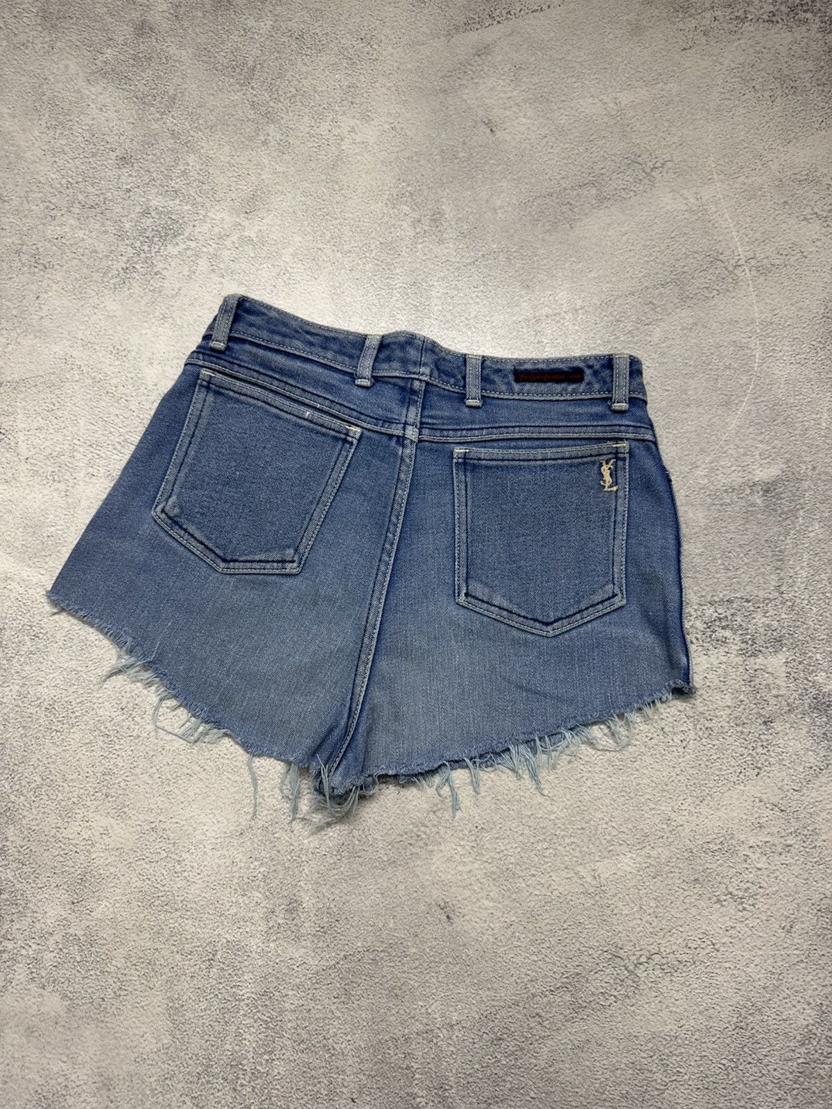 Yves Saint Laurent Vintage Y2k Yves Saint Laurent YSL Denim Shorts 00’s Size 32" / US 10 / IT 46 - 6 Thumbnail