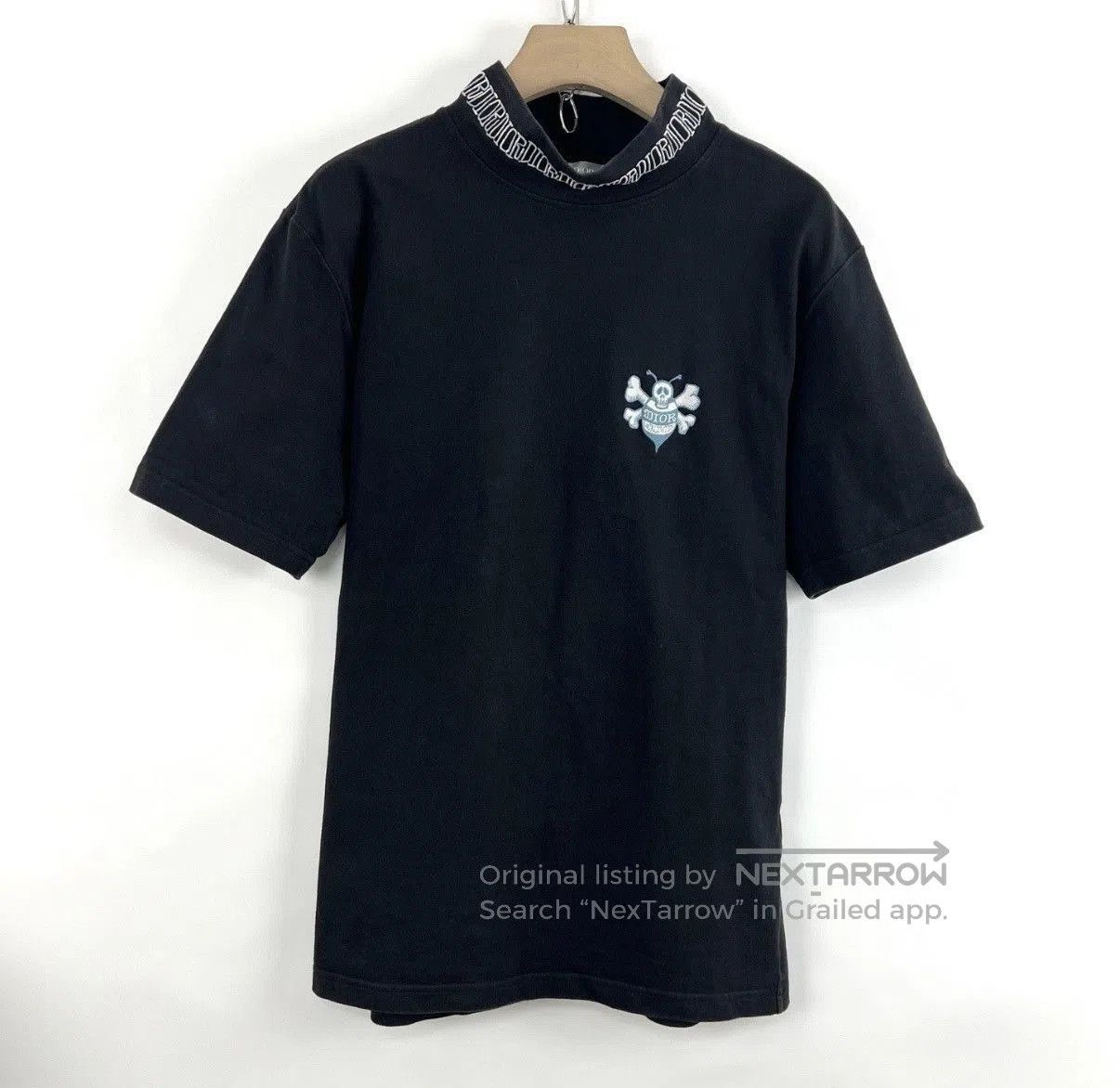 Dior Black Short-Sleeve Shirt with Embroidered Chest Design. Size US XXS / EU 40 - 1 Thumbnail