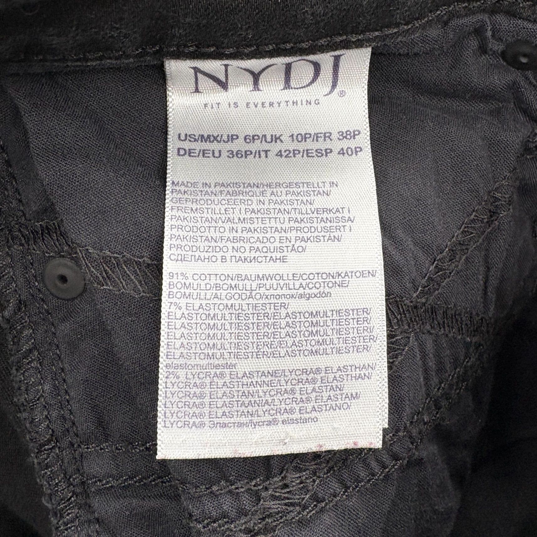 NYDJ VINTAGE NYDJ Barbara Bootcut Jeans Womens 6P Black Lift Tuck Technology Stretch Denim Size 28" / US 6 / IT 42 - 5 Thumbnail