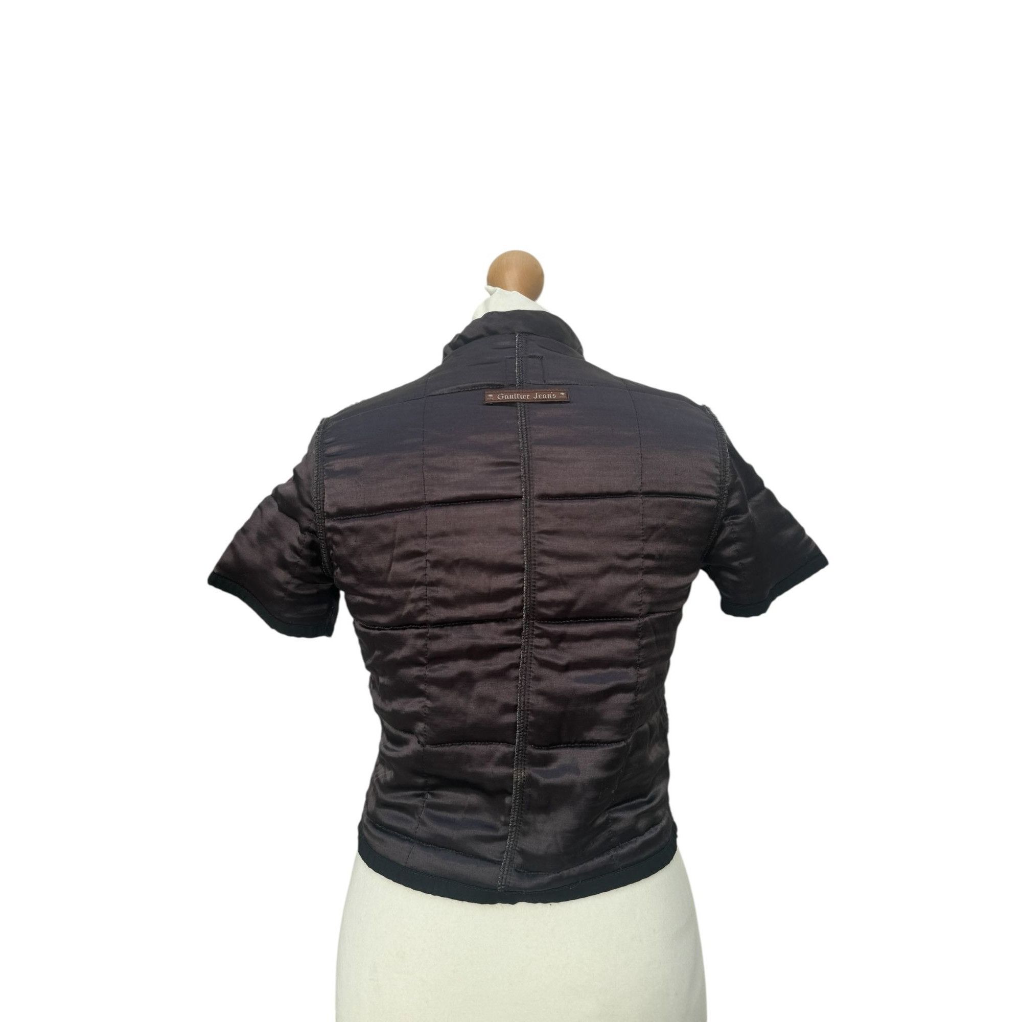 Jean Paul Gaultier 1990s Vintage Brown Nylon Top Size S / US 4 / IT 40 - 4 Thumbnail