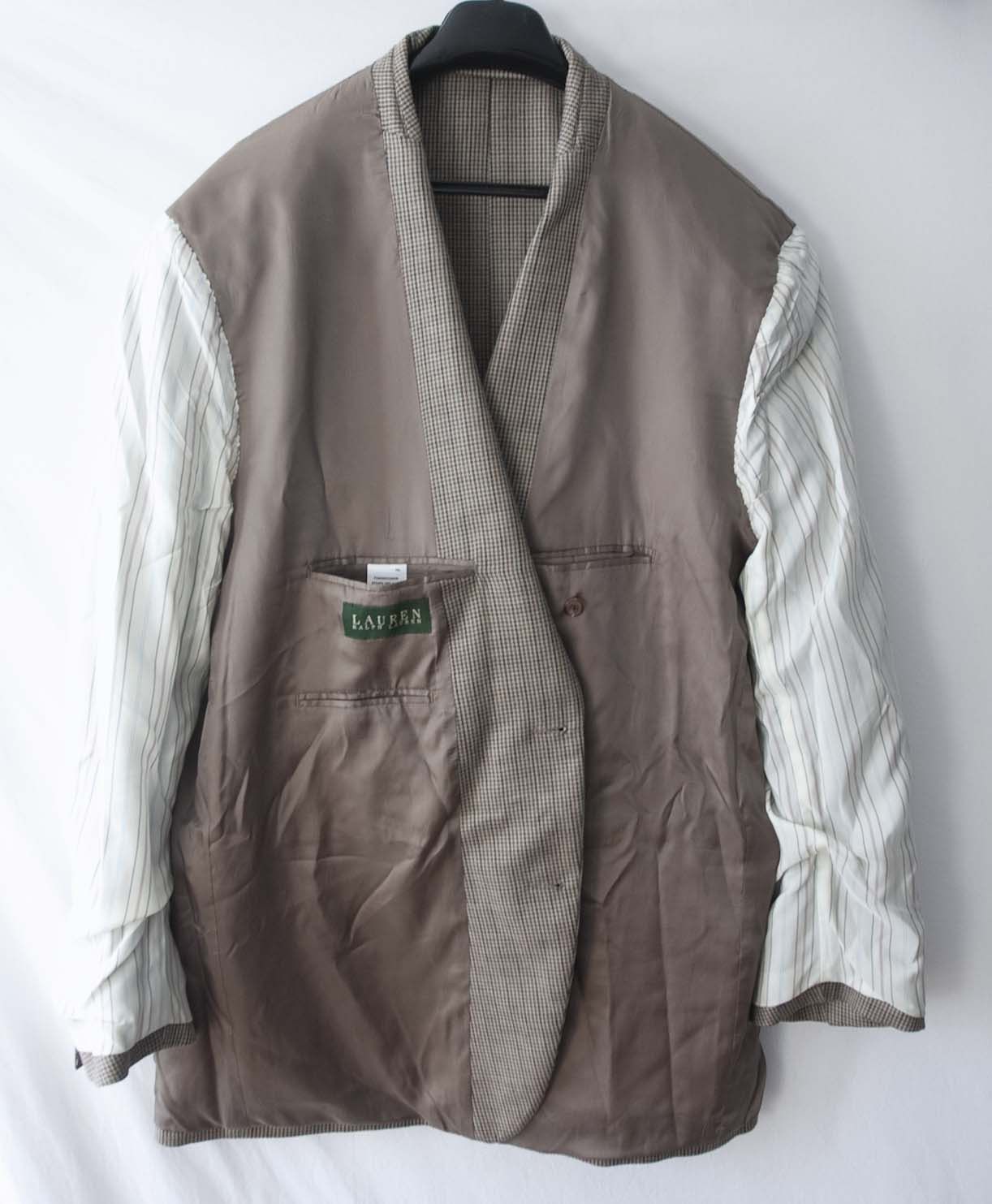 Lauren Ralph Lauren Lauren Ralph Lauren Jacket Silk Wool Size 48L Houndstooth Size 48L - 3 Thumbnail