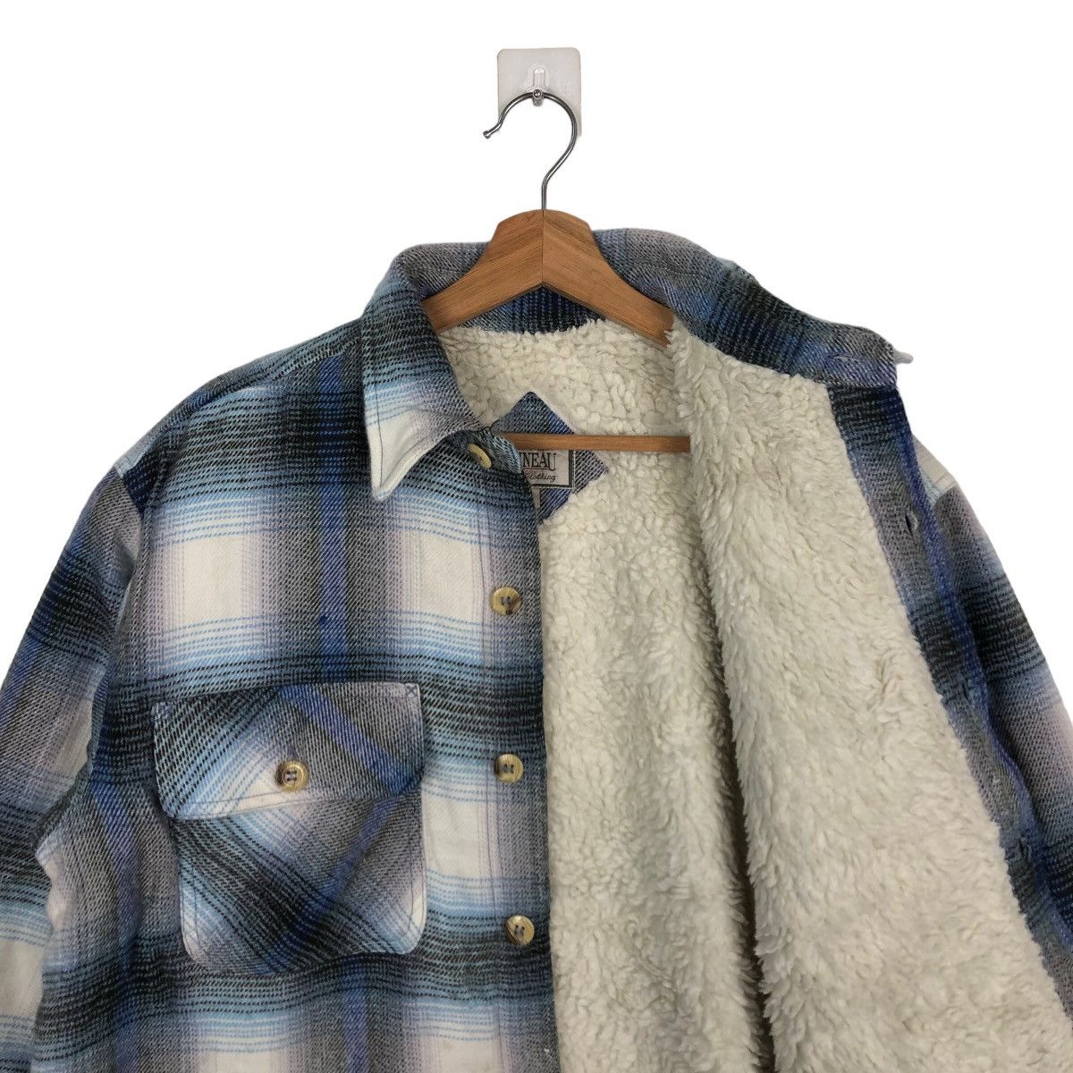 Flannel VINTAGE FLANNEL JACKET MOINEAU MINK FUR LINING TARTAN DESIGN Size US M / EU 48-50 / 2 - 9 Thumbnail