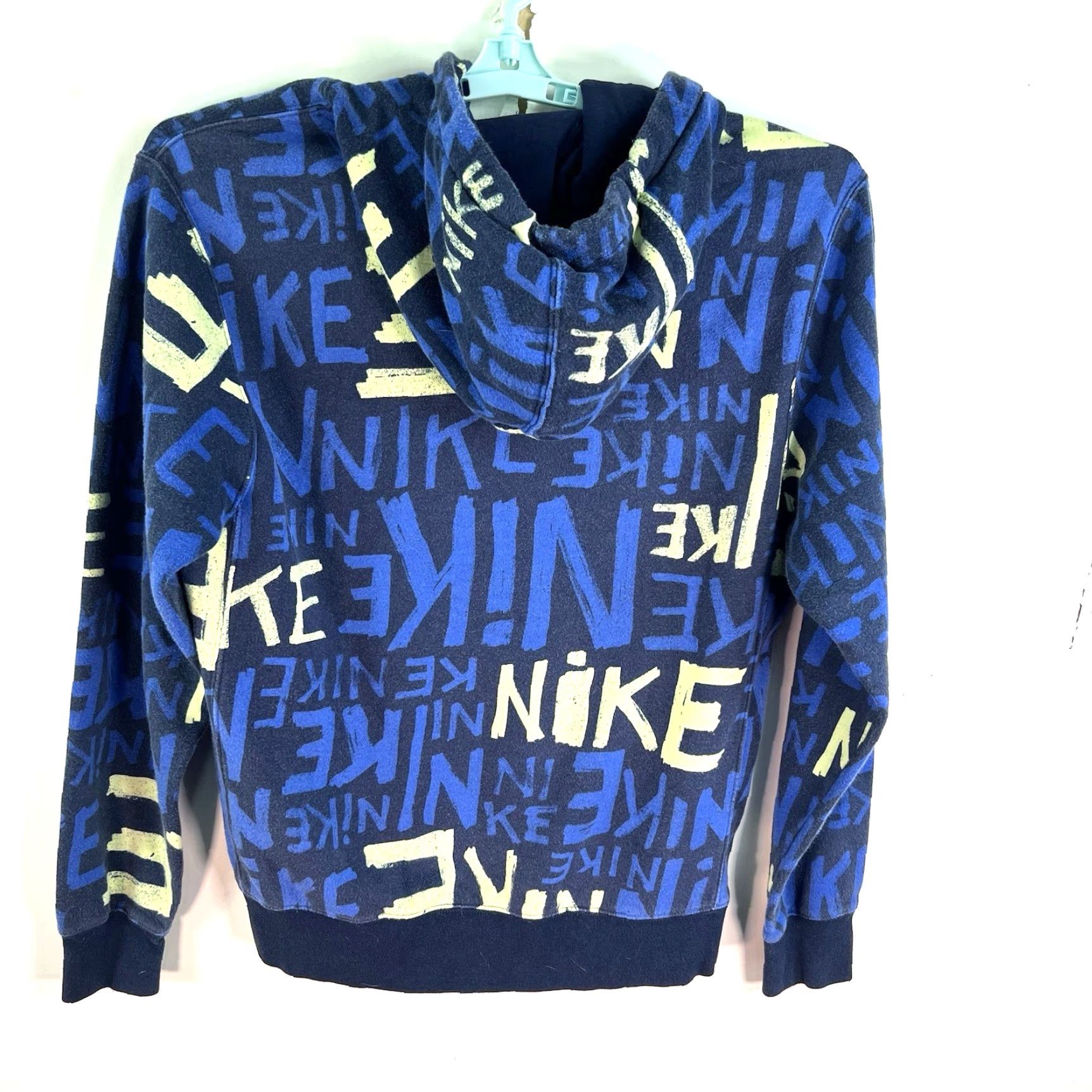 Nike Nike Club Print AOP Hooded Sweatshirt Mens Size S Blue Size US S / EU 44-46 / 1 - 7 Thumbnail