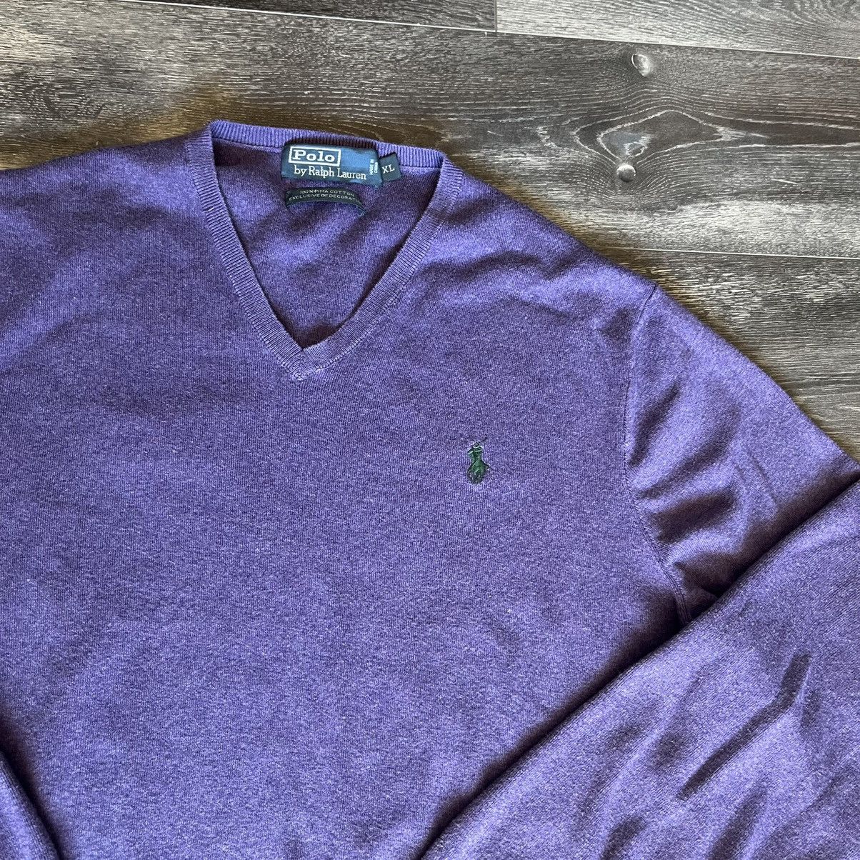 Polo Ralph Lauren Vintage Polo Ralph Lauren Small Basic Logo V Neck Sweater Size US XL / EU 56 / 4 - 3 Thumbnail