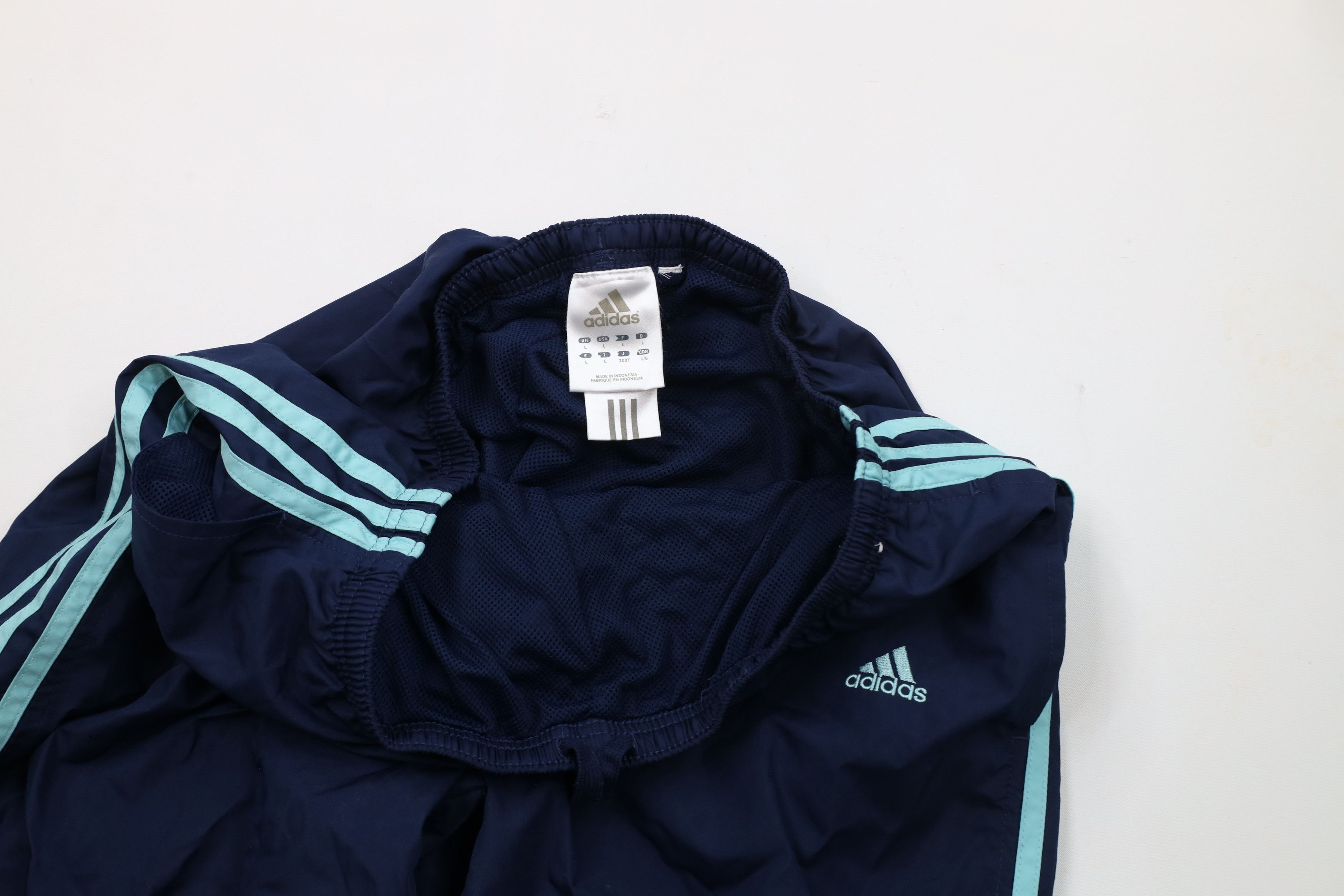 Adidas × Vintage Vintage Y2K Adidas Striped Babydoll Wide Leg Pants Blue Size 30" / US 8 / IT 44 - 8 Thumbnail