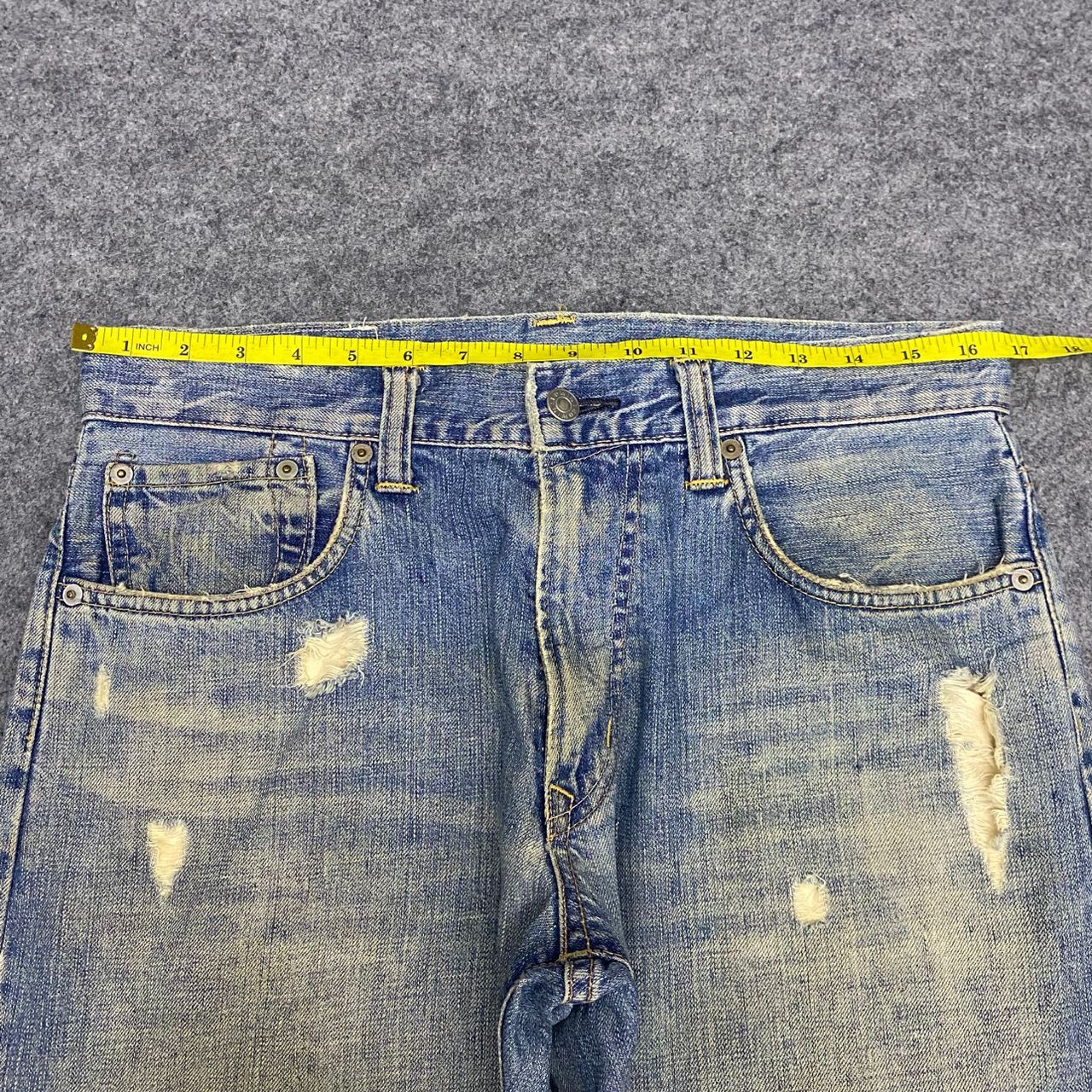 If Six Was Nine Vintage Edwin 504 Distressed Denim Kurt Cobain Style Size US 33 - 4 Thumbnail
