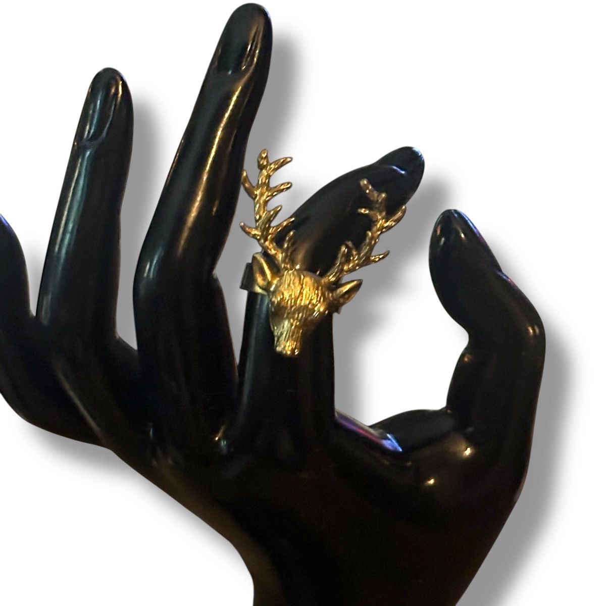 Vintage Vintage bronze tone deer head ring Size ONE SIZE - 2 Thumbnail