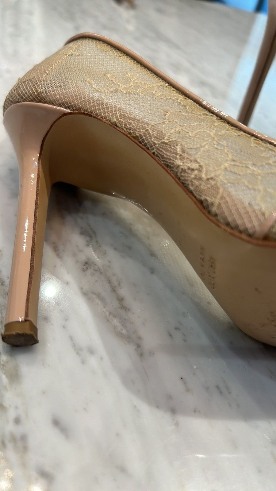 Monique Lhuillier Classy lace nude pump Size US 6.5 / IT 36.5 - 4 Thumbnail