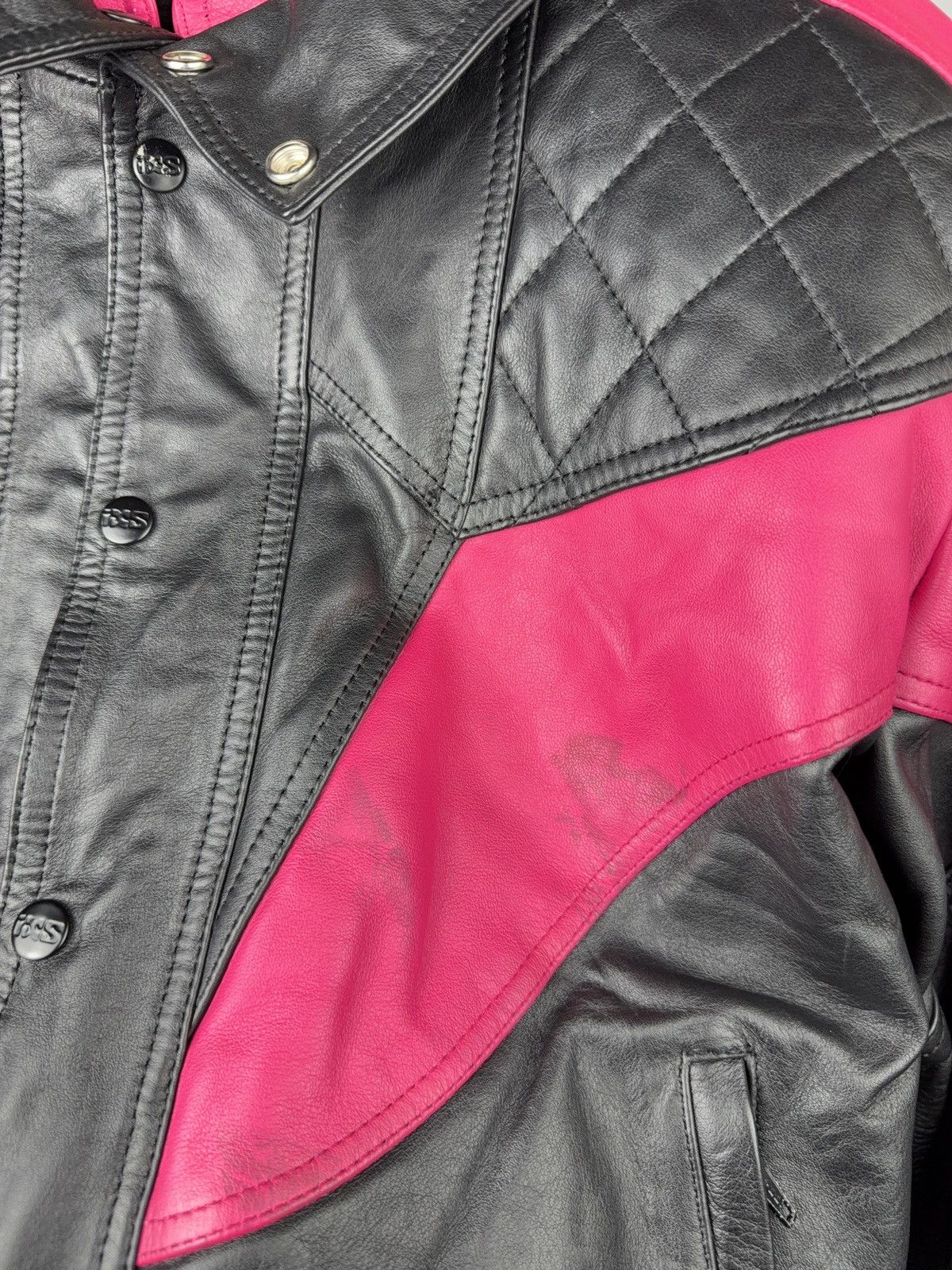 Genuine Leather Vintage 00s Leather Moto Racing Jacket Pink Black EU54 Size US L / EU 52-54 / 3 - 13 Thumbnail