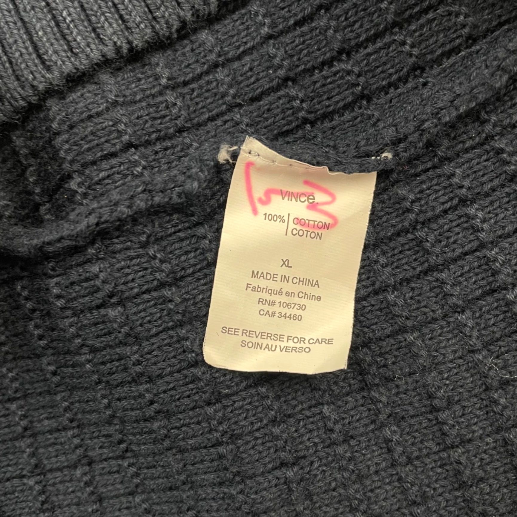 Vince Vince Men’s Cardigan Sweater XL Long Sleeve V-Neck Blue Gray Ivory Stripe Knit Size US XL / EU 56 / 4 - 5 Thumbnail