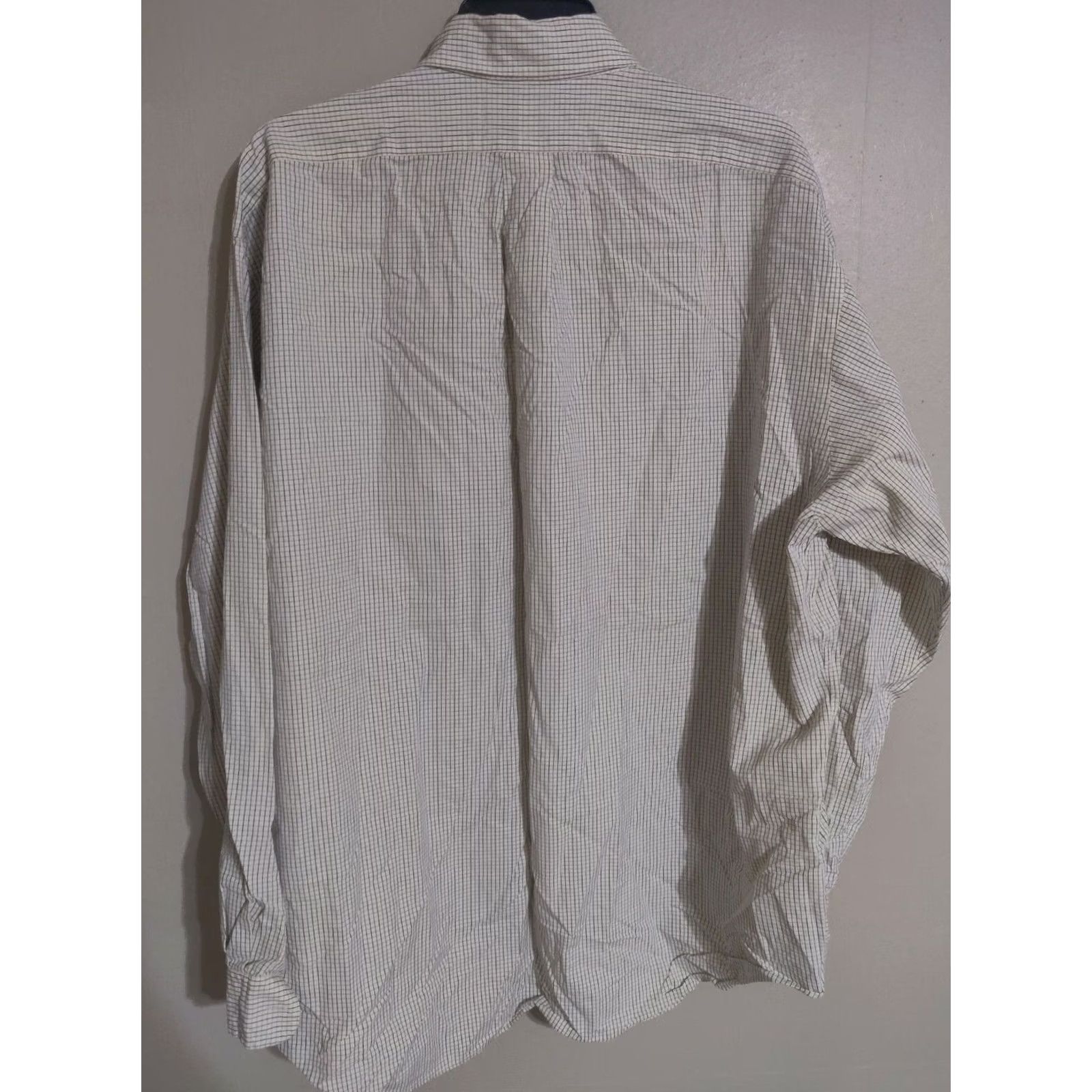Polo Ralph Lauren Polo Ralph Lauren Blake Cream Checkered L/S Button Down Dress Shirt Mens XL Size 46R - 4 Thumbnail