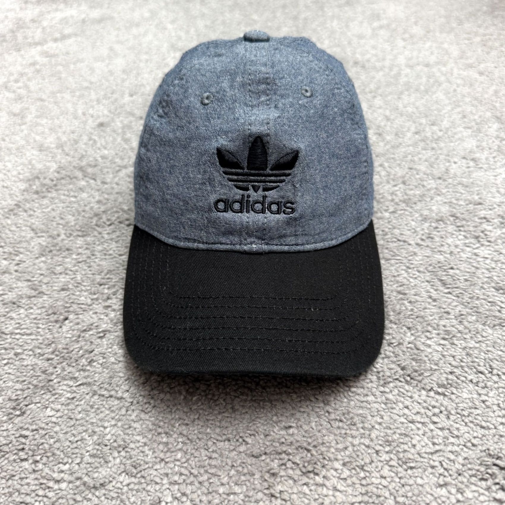 Adidas Adidas Originals Trefoil Chambray Adjustable Hat Cap Mens OSFA Blue Black Cotton Size ONE SIZE - 2 Thumbnail