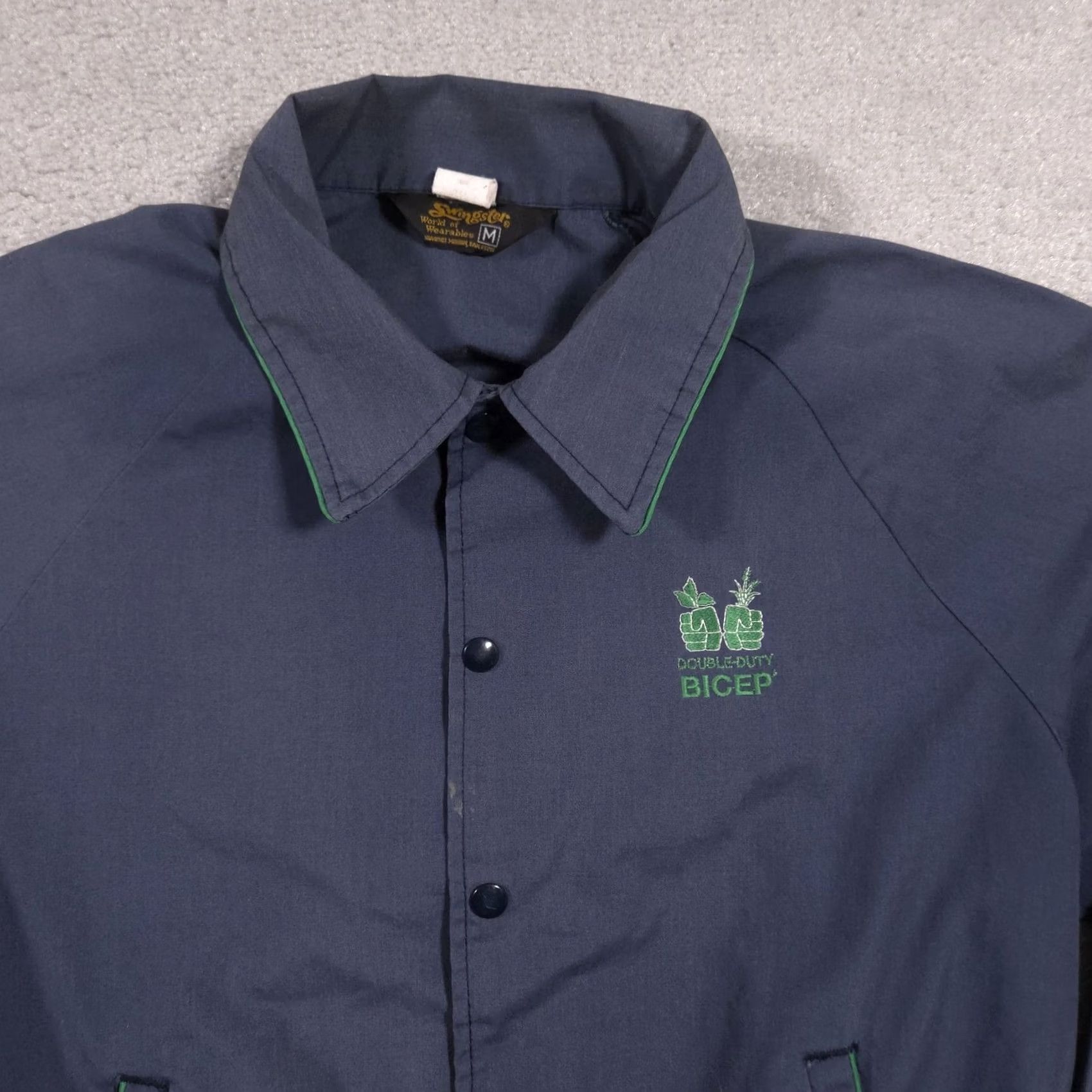 Doublet VINTAGE Swingster Jacket Mens M Navy Double Duty BICEP Bomber USA 80s Windbreaker Size US M / EU 48-50 / 2 - 3 Thumbnail
