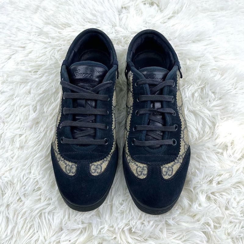 Gucci Gucci Blue Leather Casual Sneakers Size US 6.5 / EU 39-40 - 2 Thumbnail
