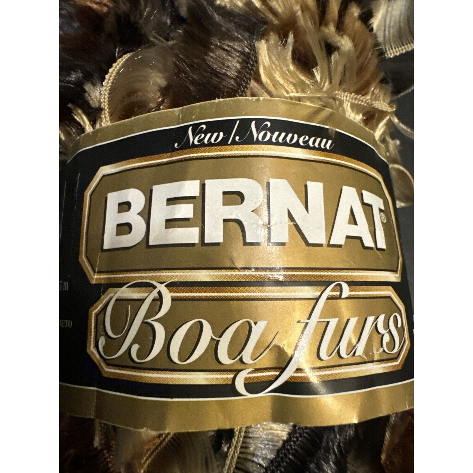 Other Bernat Boa Fur Yarn Racoon SKEIN 1.75 Oz Browns Black Eyelas Size ONE SIZE - 2 Thumbnail