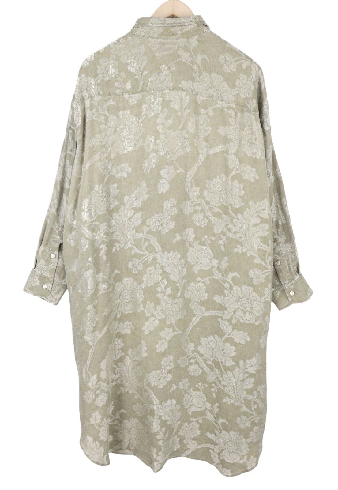 R13 JUMBO SHIRTDRESS XS/S Olive Floral Linen PS26 Dress 88825 Size XS / US 0-2 / IT 36-38 - 6 Thumbnail
