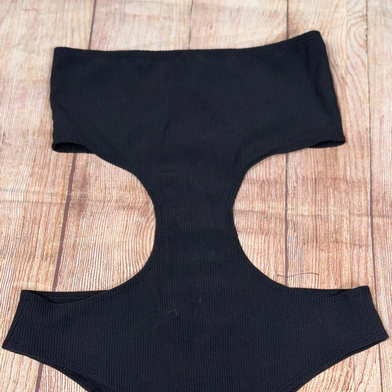 Other Edikted Black Ribbed Strapless Cutout Bodysuit Medium Size M / US 6-8 / IT 42-44 - 4 Thumbnail