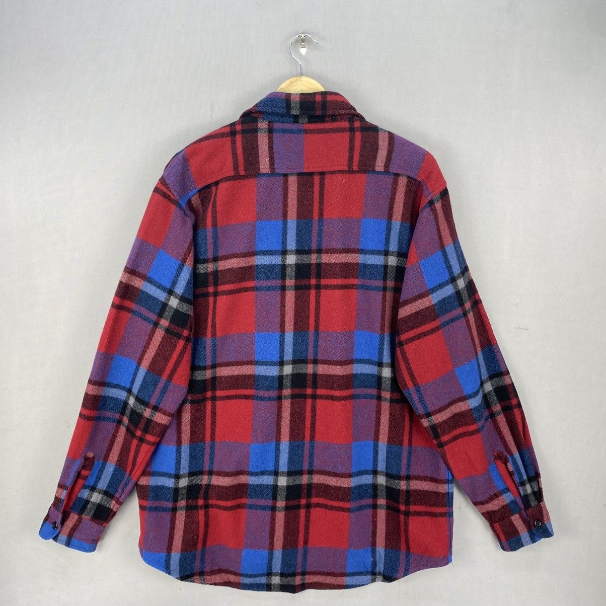 Flannel Vintage Oshkosh Chekered Button Up Wool Jacket Size US L / EU 52-54 / 3 - 4 Thumbnail