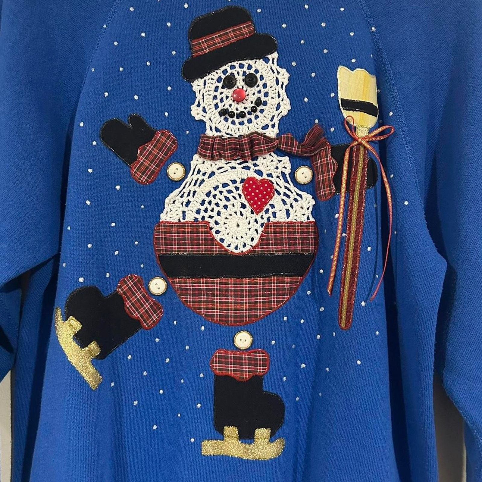 Tultex Vintage Snowman Crewneck Sweater Size S / US 4 / IT 40 - 2 Thumbnail