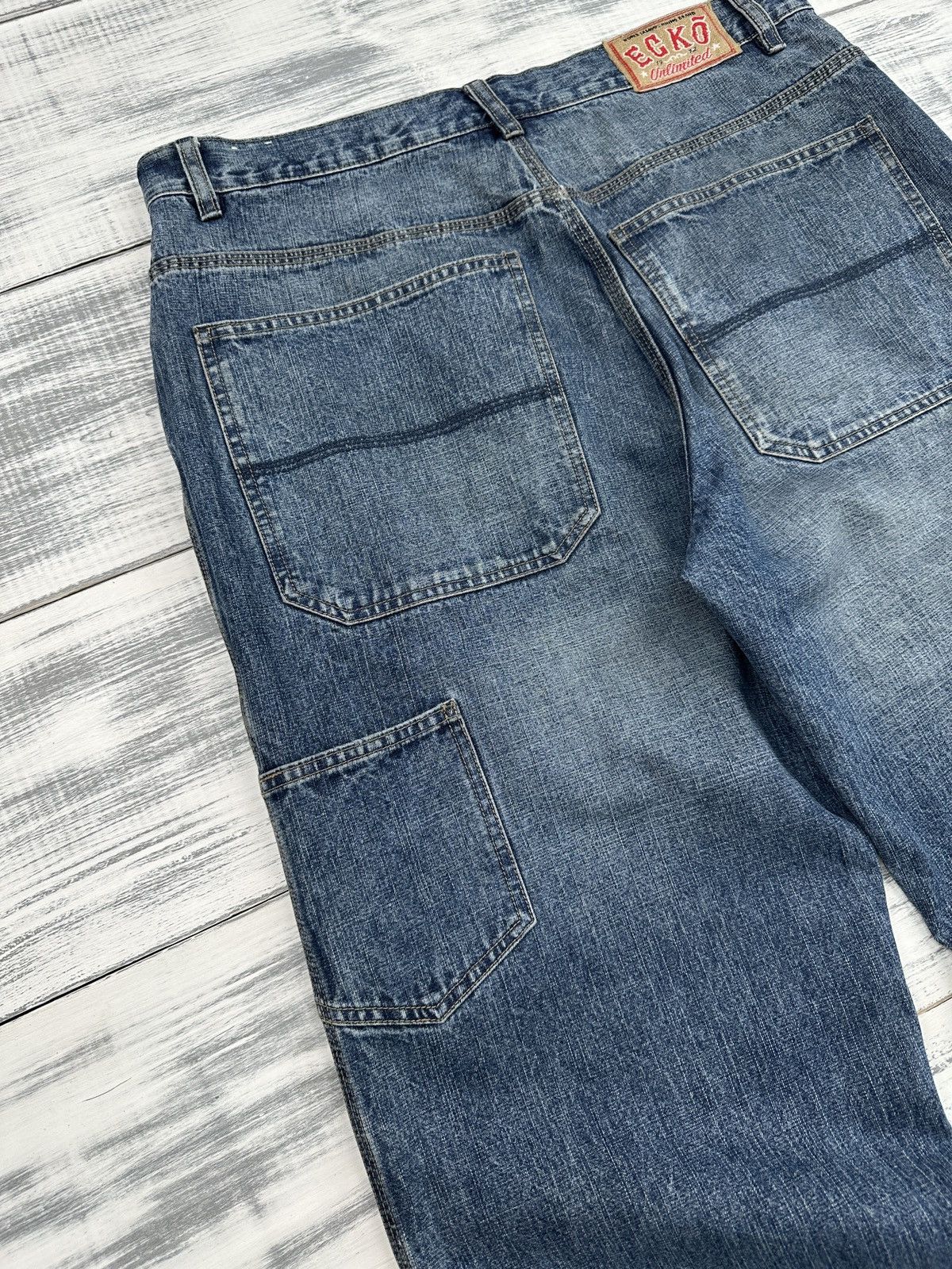 Ecko Unltd. ECKO UNLTD. Big Logo Baggy Distressed Cargo Jeans Pants Size US 34 / EU 50 - 9 Thumbnail