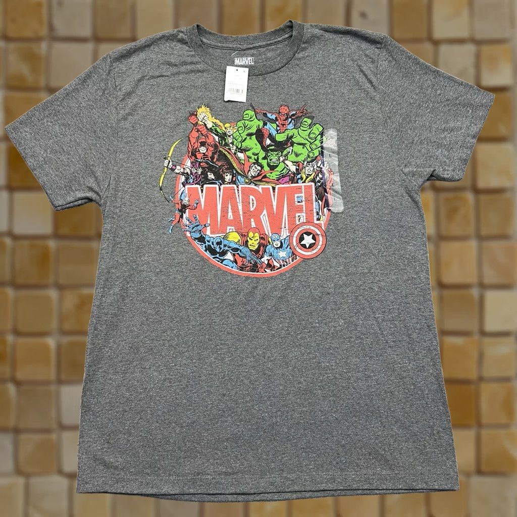 Vintage Marvel Shirt Mens L Gray NWT Avengers Large Comic Book Super Heroes MVRCALFMSC Size US L / EU 52-54 / 3 - 1 Thumbnail