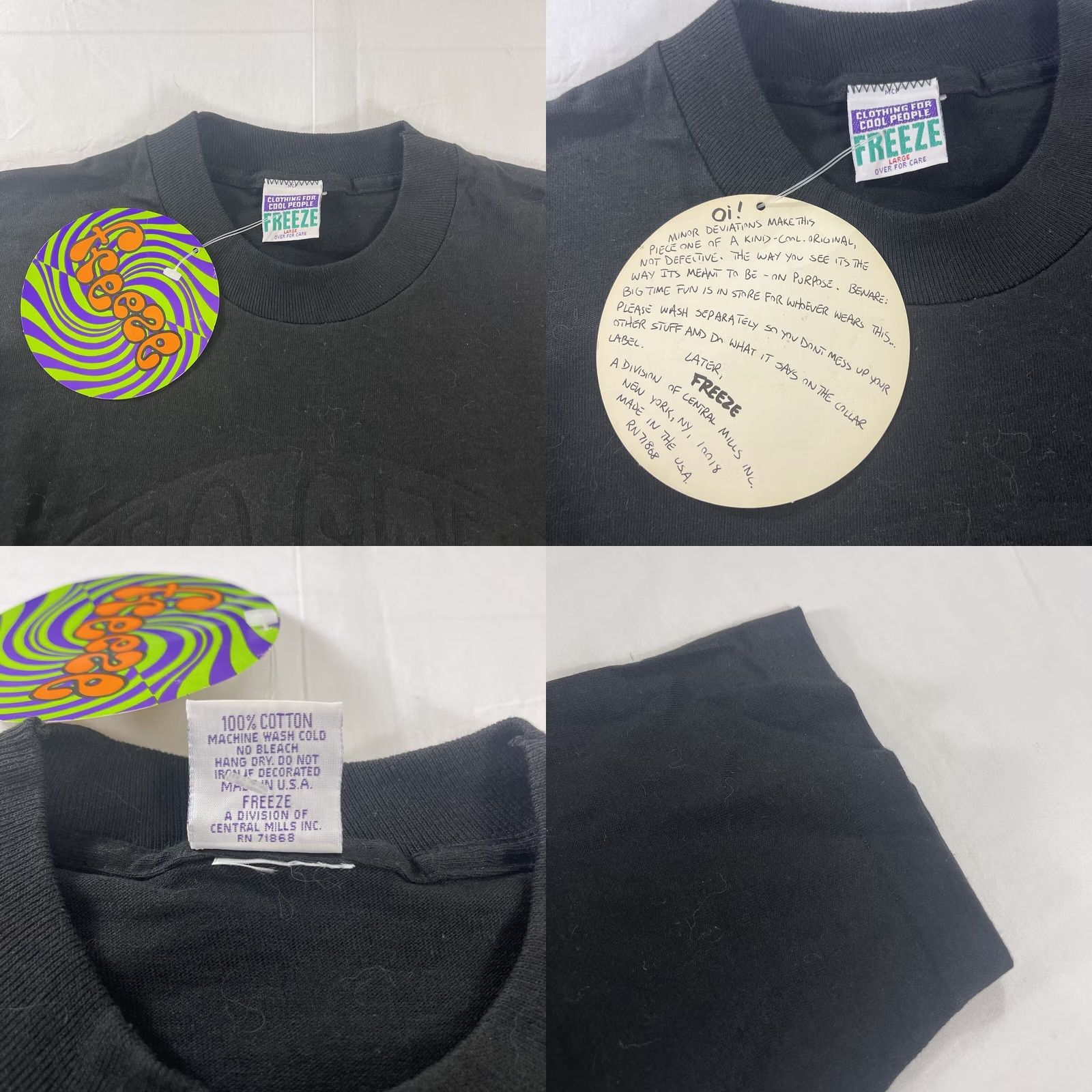 Vintage VINTAGE FREEZE Ohio State Buckeyes BLACKOUT Logo 90s Single Stitch L T-Shirt Mens Black Minecraft Size US L / EU 52-54 / 3 - 8 Thumbnail