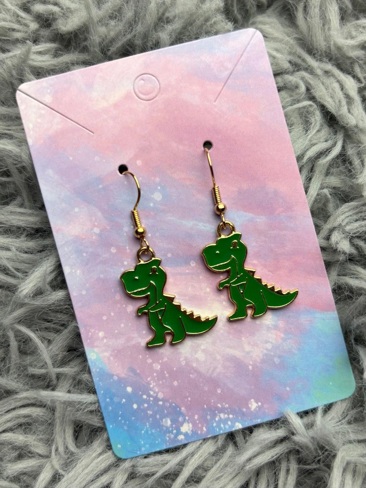 Handmade Green dinosaur earrings Size ONE SIZE - 1 Preview