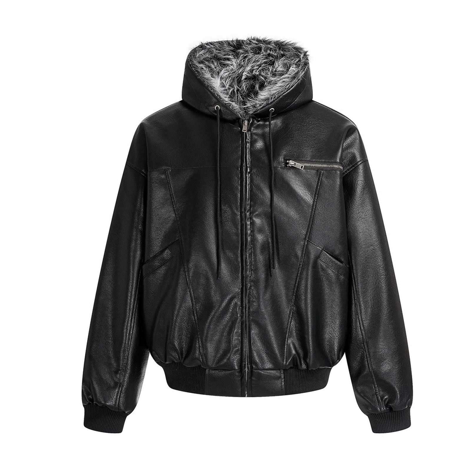 Japanese Brand Faux Fur Lined Leather Bomber Jacket Size US M / EU 48-50 / 2 - 4 Thumbnail