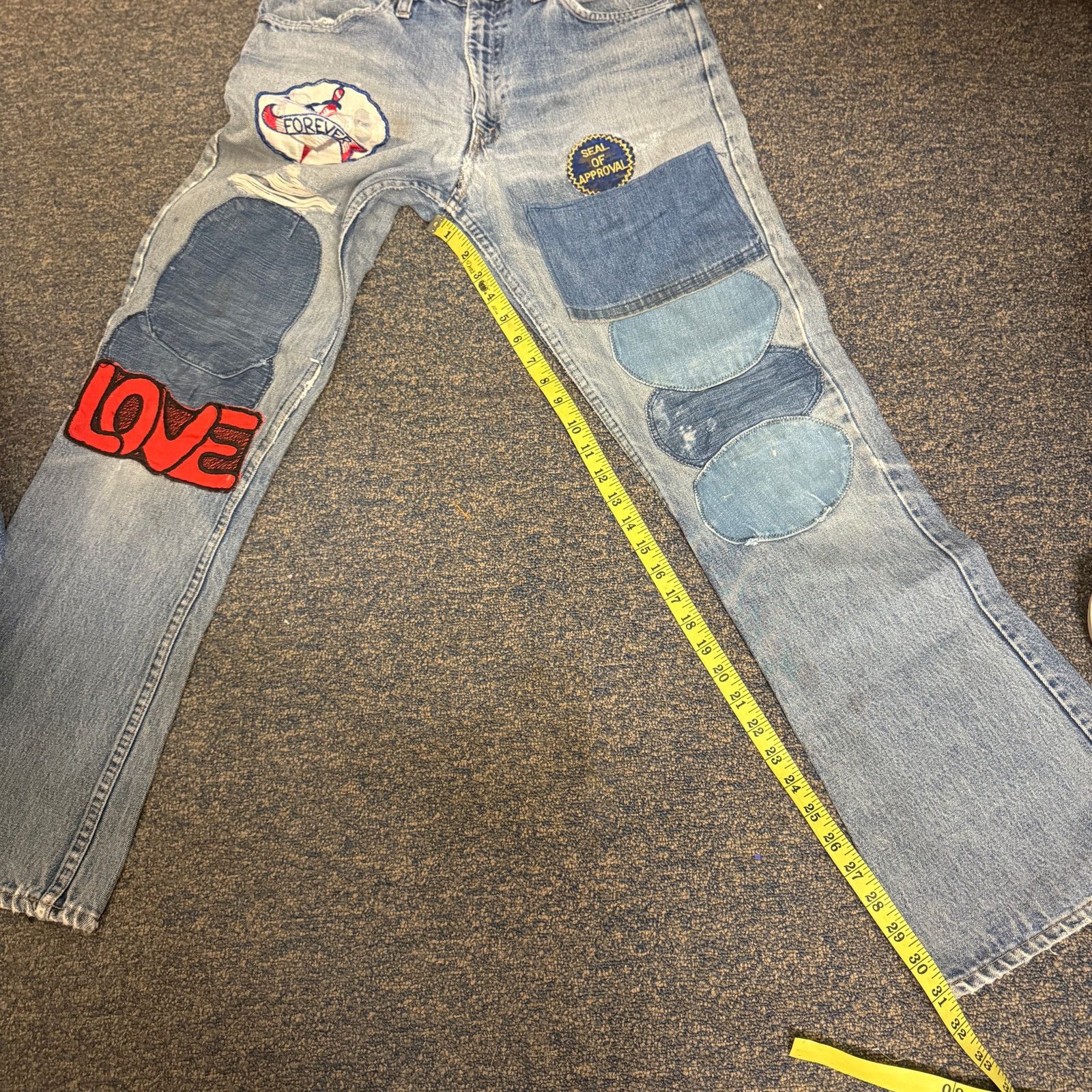 Levi's 70s Levi 646 Patchwork Flared Bellbottom Jeans 32x31.5 Size US 32 / EU 48 - 8 Thumbnail