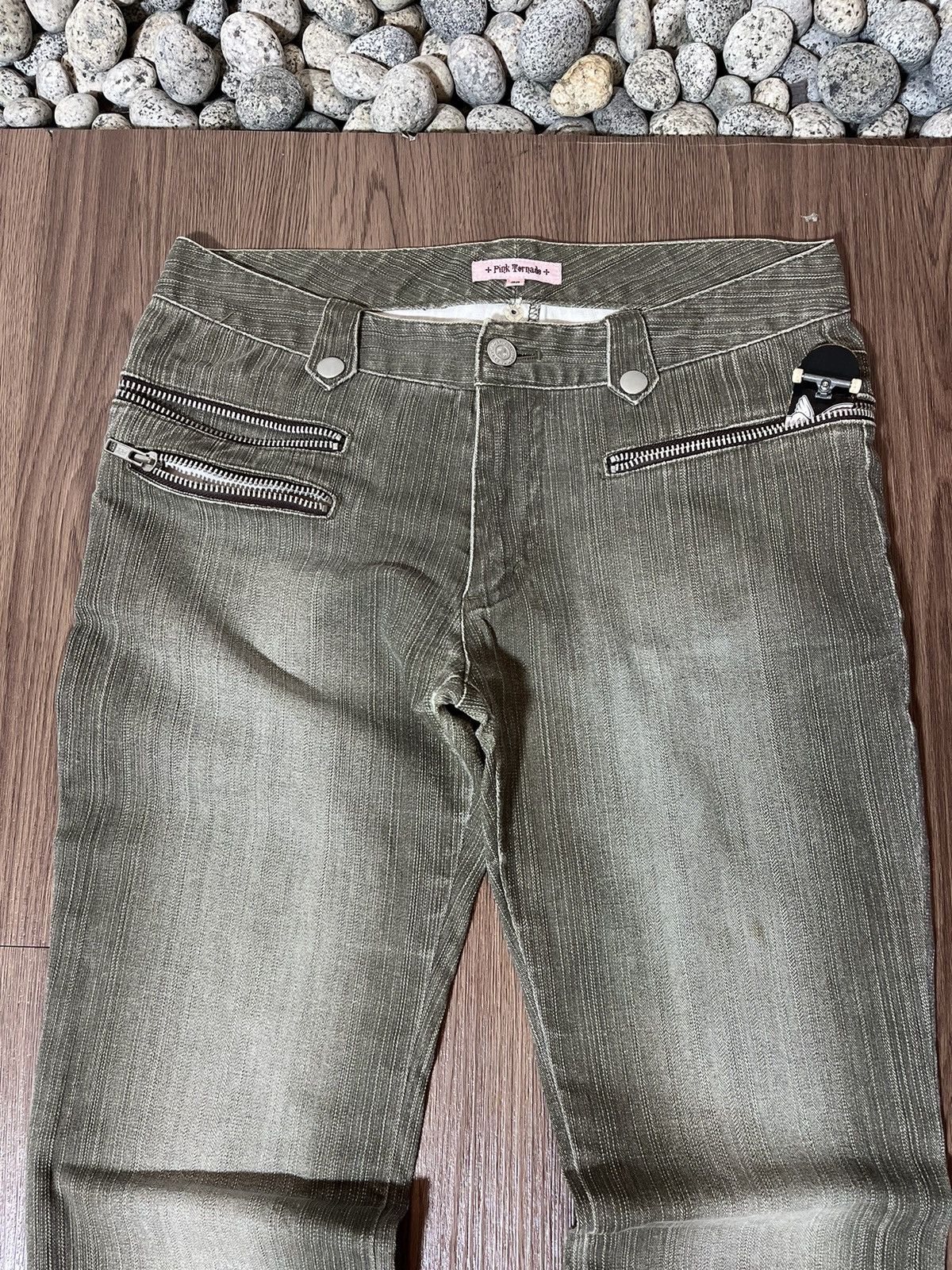 Tornado Mart Pink Tornado Multizipper Butterfly Flare Low-rise Jean Size US 30 / EU 46 - 9 Thumbnail