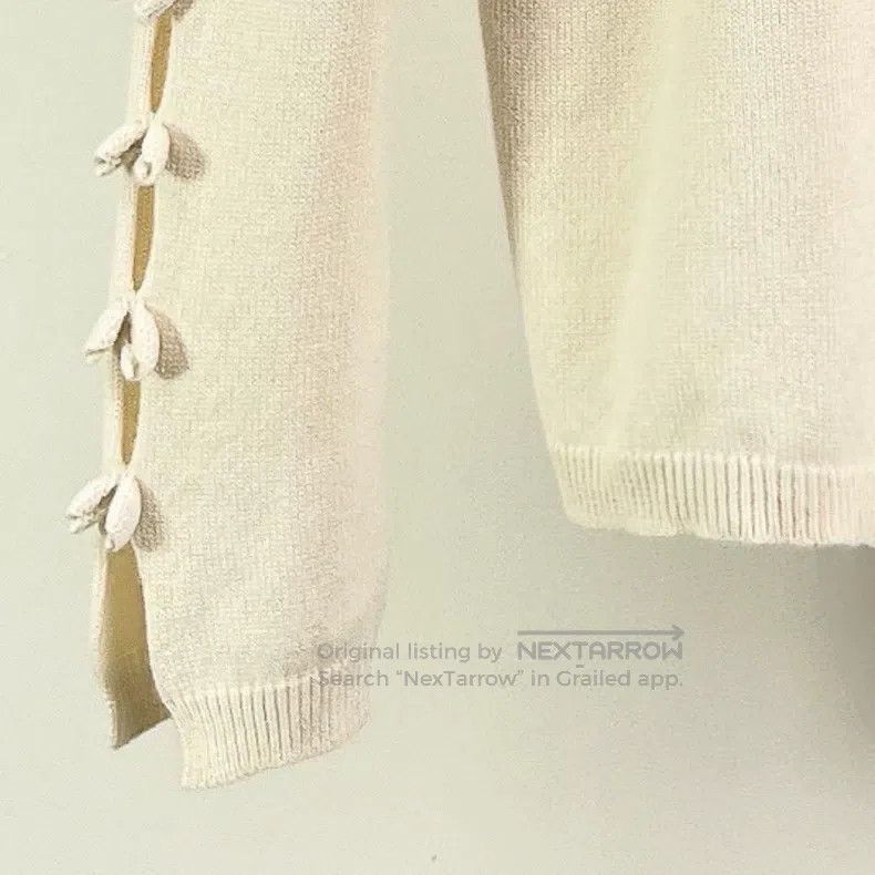 Chanel Chanel Beige bow cashmere knit sweater Size S / US 4 / IT 40 - 4 Thumbnail