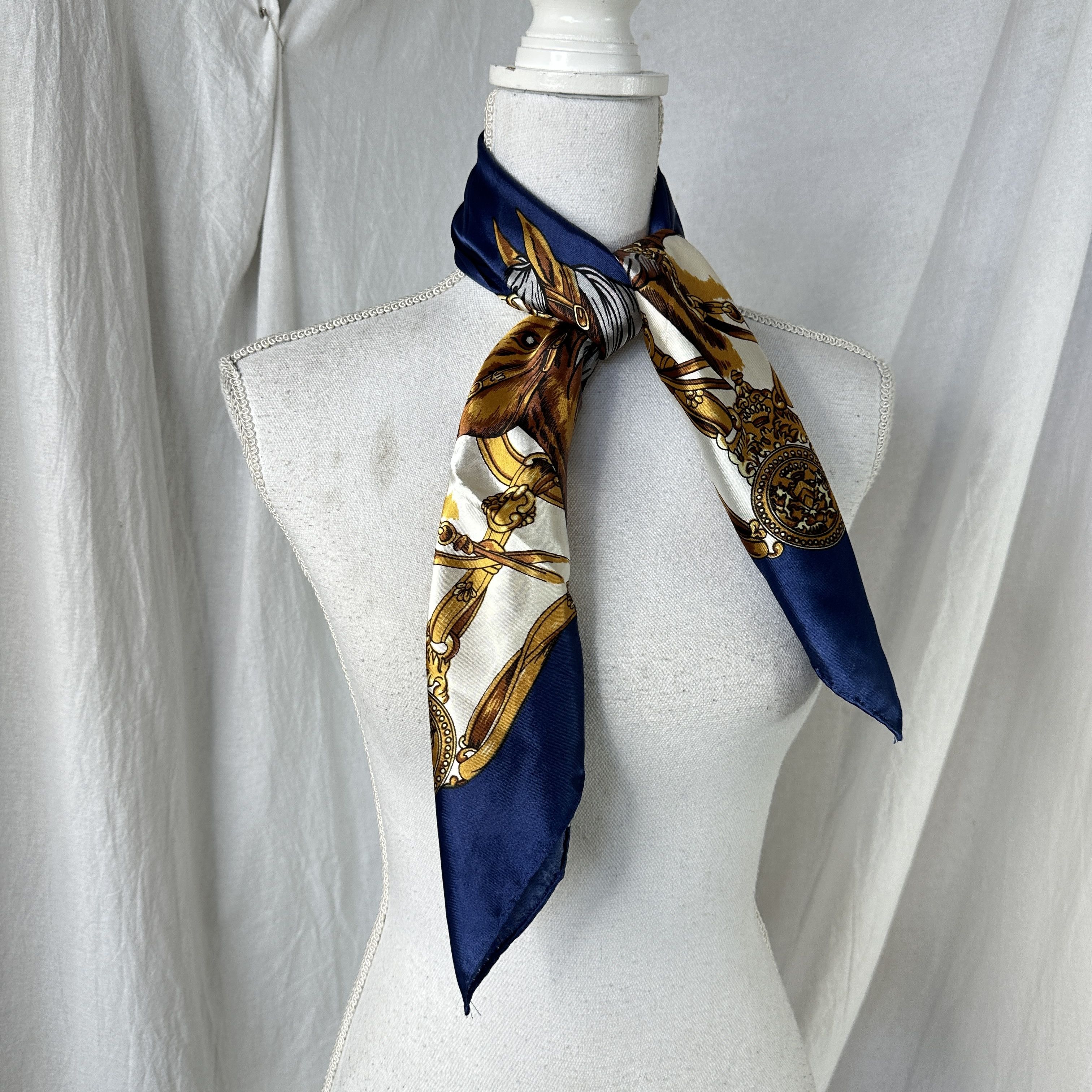 Vintage Vintage Avant Garde 00s Preppy Horses Neck Scarf Size ONE SIZE - 7 Thumbnail