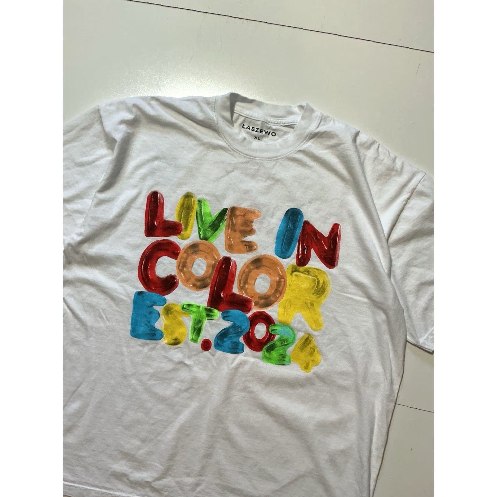 Olive Lazewo Live In Color 2024 Tour Official Merch EDM Electronic Graphic T-Shirt XL White Mens Regular Size XL Colorful Tee 80s? Size US XL / EU 56 / 4 - 3 Thumbnail