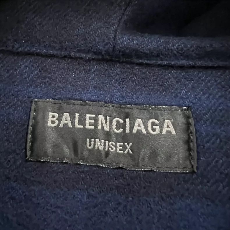 Balenciaga Balenciaga Blue Plaid Detail Long Sleeve Shirt Size US L / EU 52-54 / 3 - 3 Thumbnail