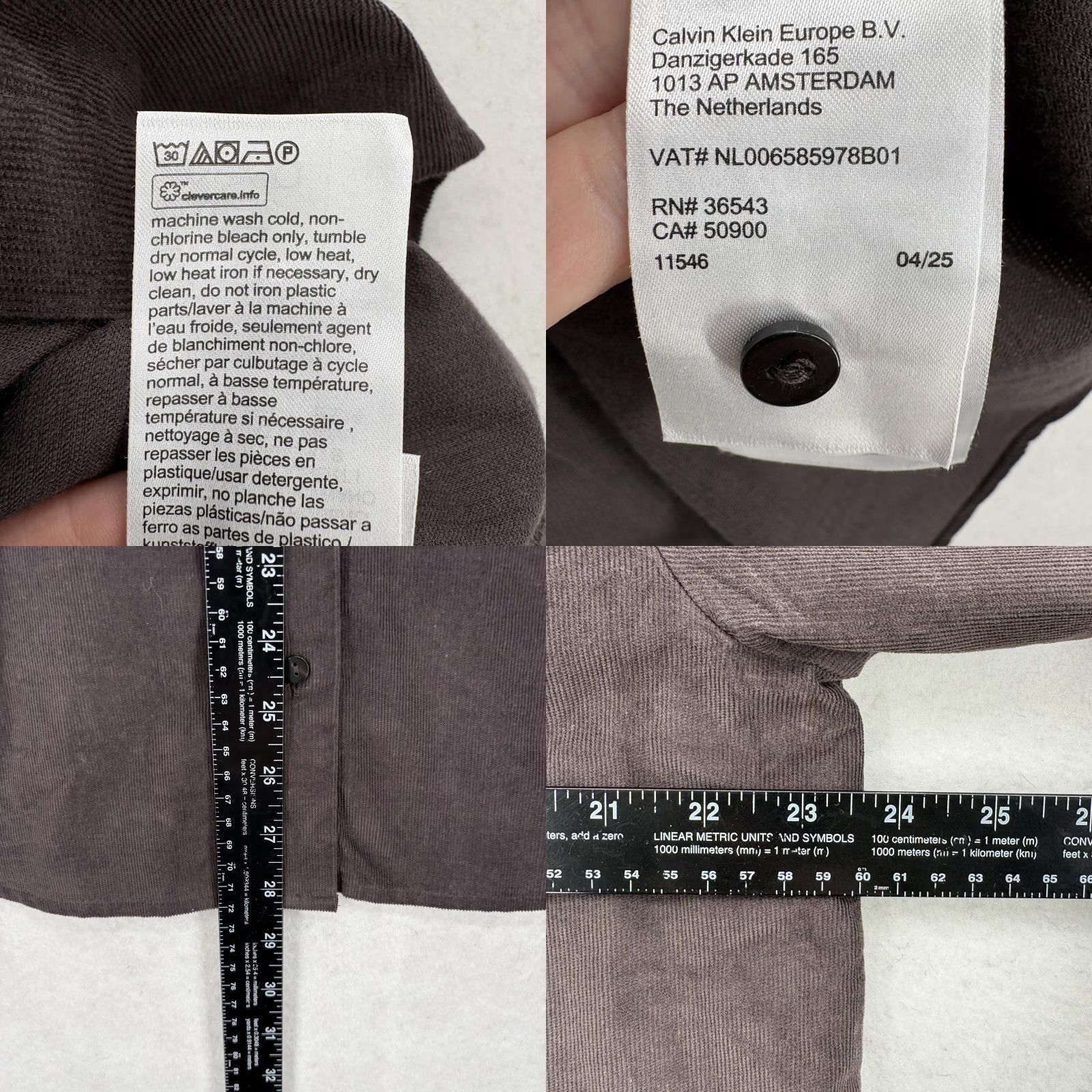 Vintage Calvin Klein Jeans Shirt Mens Small Brown Corduroy Long Sleeve Button Up Casual Size US S / EU 44-46 / 1 - 8 Thumbnail
