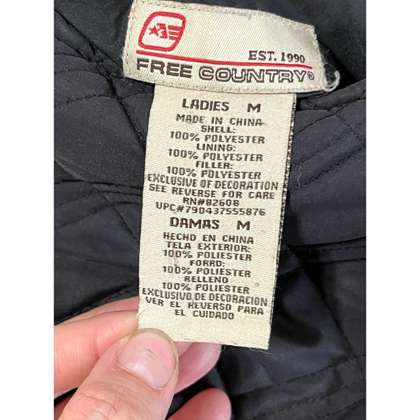 Free Country Free Country Jacket Womens Vest Full Zip Black M Quilted Solid Sleeveless Outer Shell Polyester Casual Fall Spring Summer Vintage No Size M / US 6-8 / IT 42-44 - 5 Thumbnail
