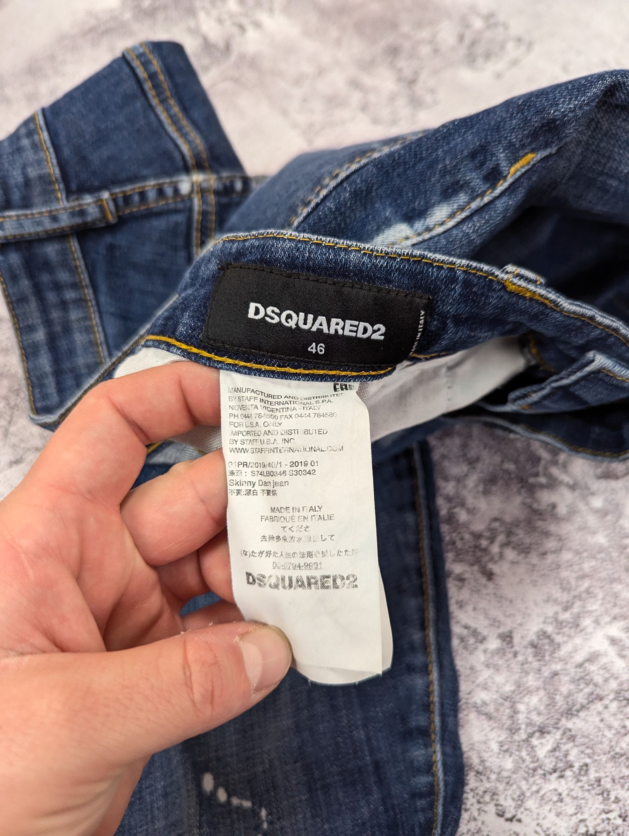 Dsquared2 Dsquared2 Skinny Dan Distressed Jeans Size US 33 - 14 Thumbnail