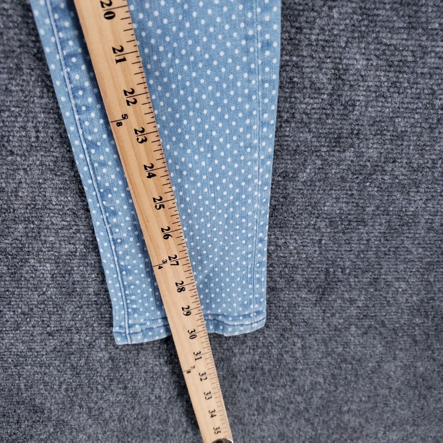 Vintage The Limited Jeans Womens 2 Blue Skinny Low Rise Light Wash Polka Dots Zip Fly Size 26" / US 2 / IT 38 - 5 Thumbnail