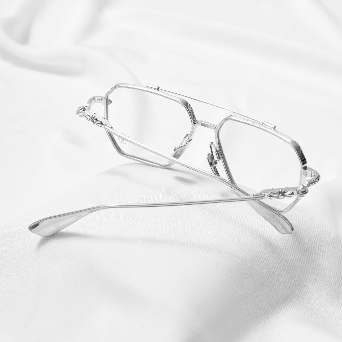 Chrome Hearts CHROME HEARTS PHUNK BRUSHED SILVER GLASSES Size ONE SIZE - 9 Thumbnail